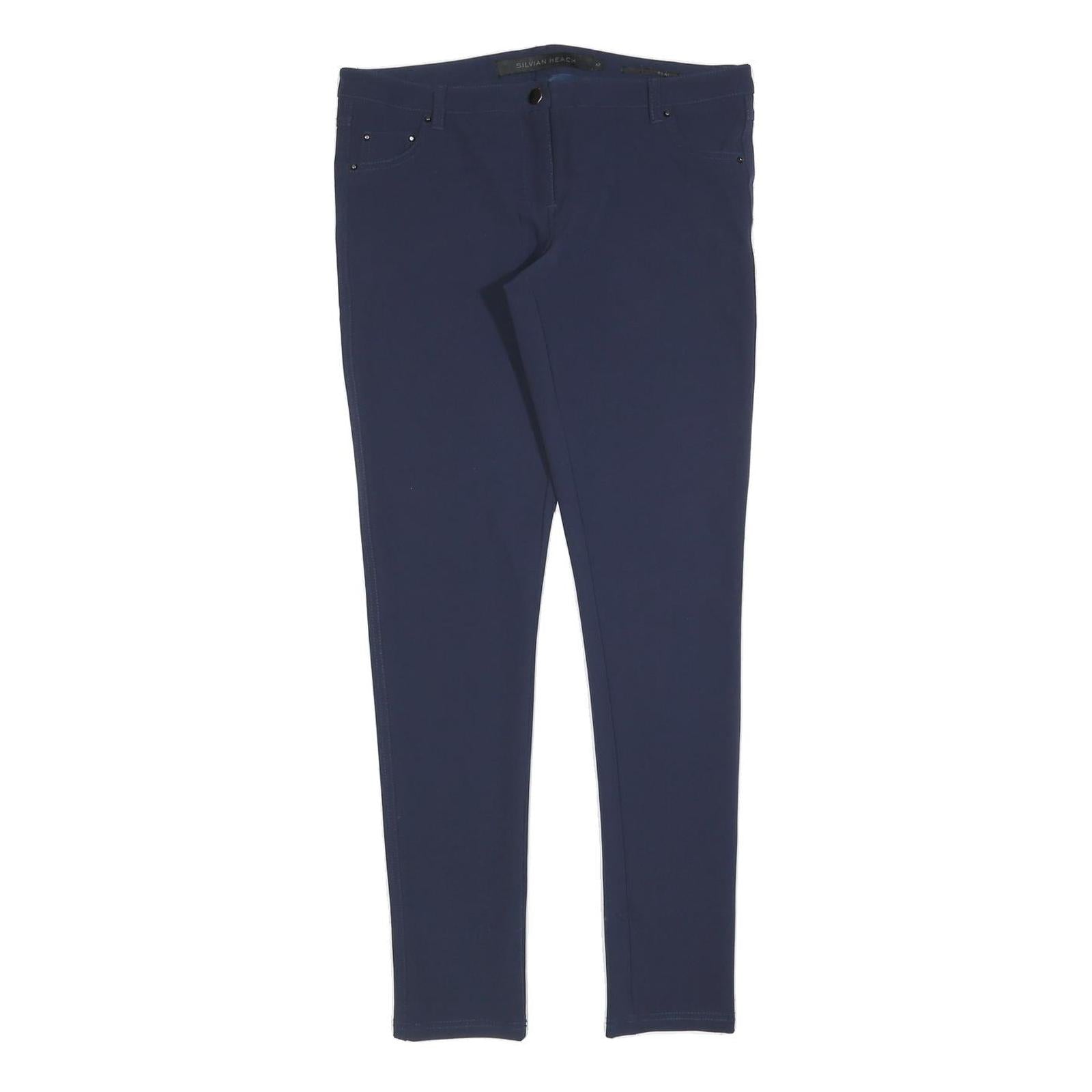 SILVIAN HEACH Womens Polyester Blend Navy Slim Skinny Trousers W32 L30 Refurbished - N/A refurbished available on Cerqular