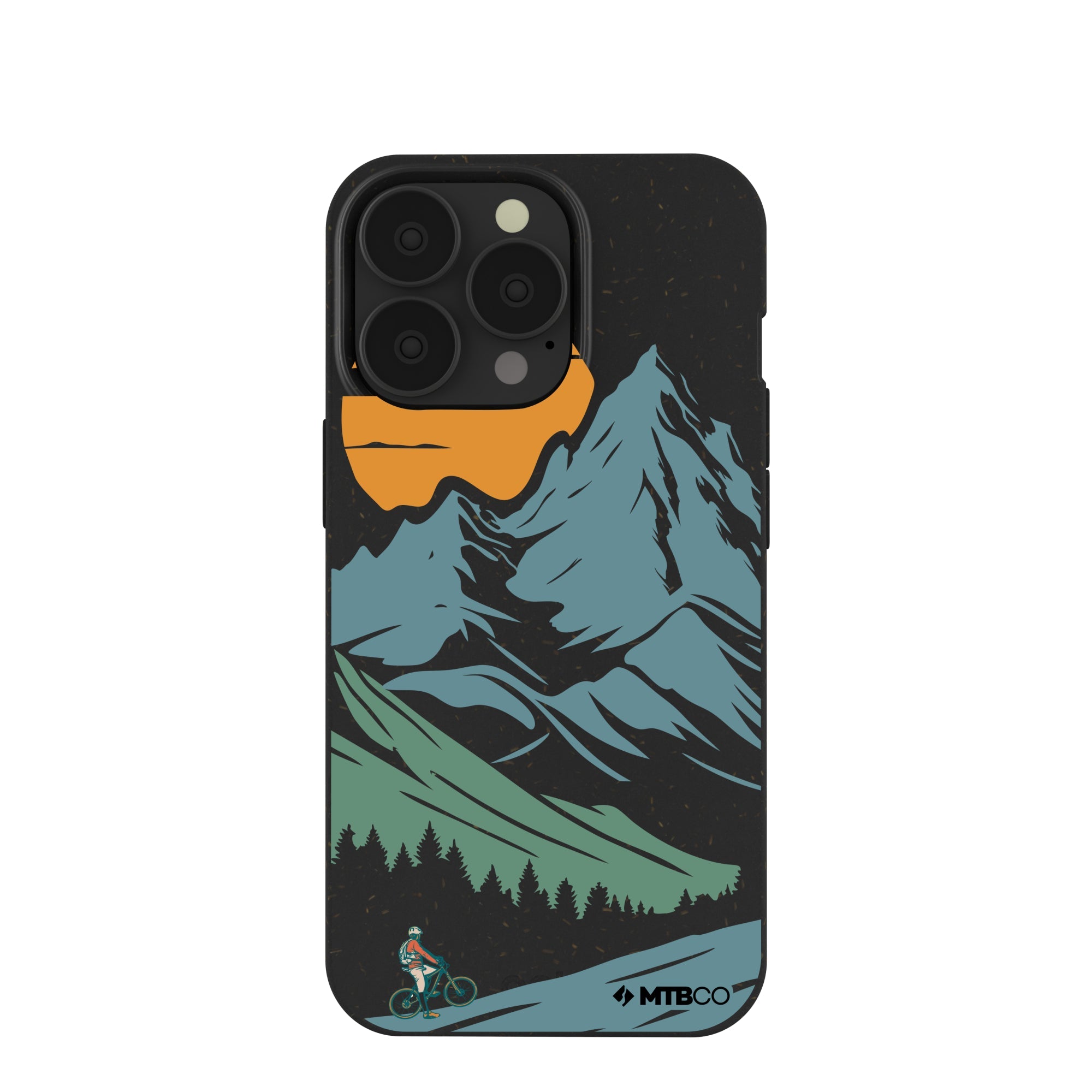Black Vintage Peaks MTBCO iPhone 13 Pro Case Refurbished - Pela Case refurbished available on Cerqular