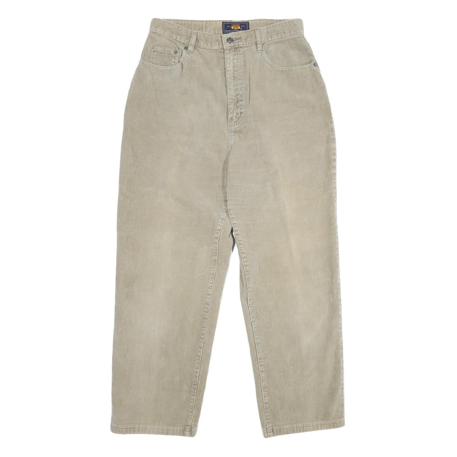 ROUTE 66 Womens Cotton Beige Regular Straight Trousers W30 L27 Classic Zip Refurbished - N/A refurbished available on Cerqular