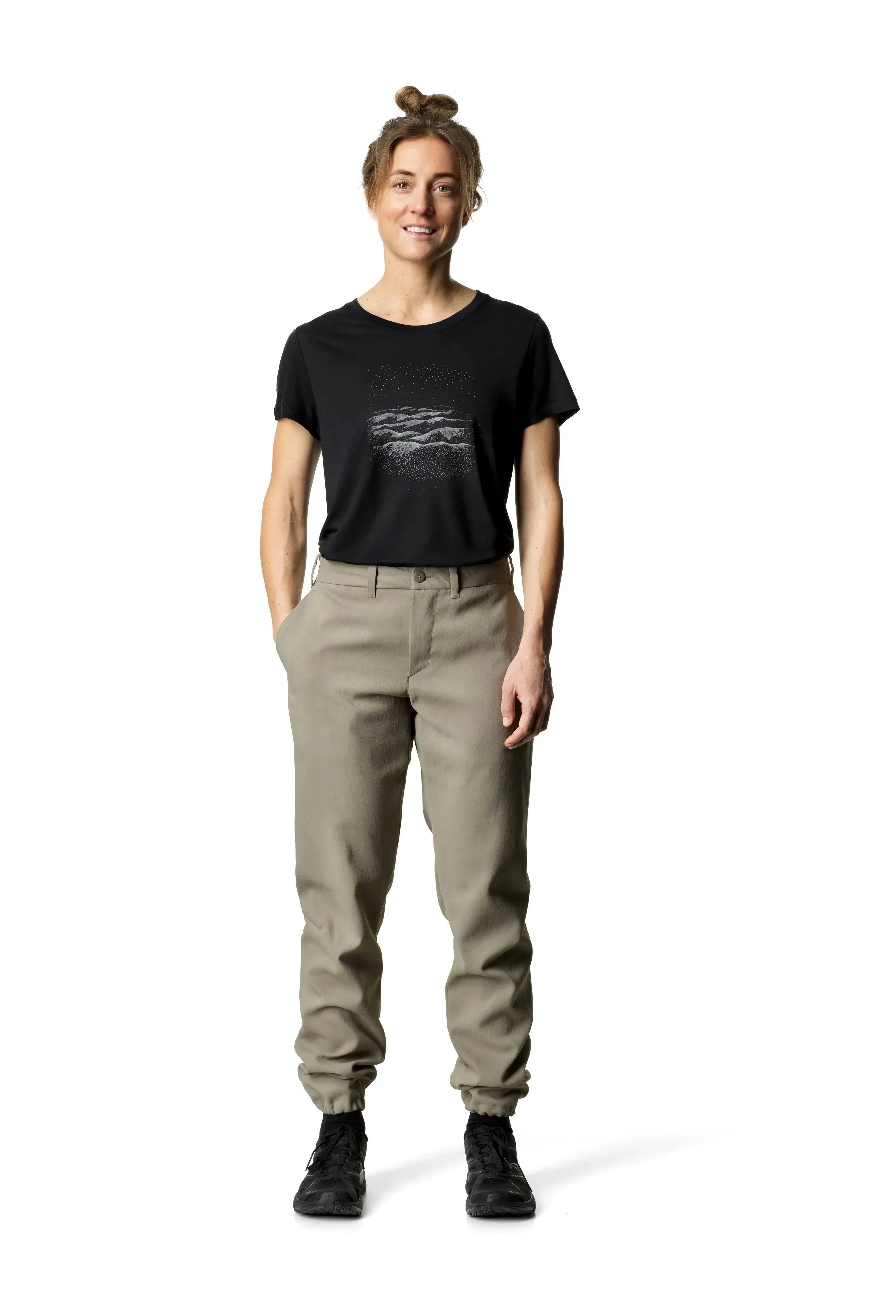 W's Tree Message Tee | Color: True Black | Size: L Refurbished - Houdini Sportswear refurbished available on Cerqular