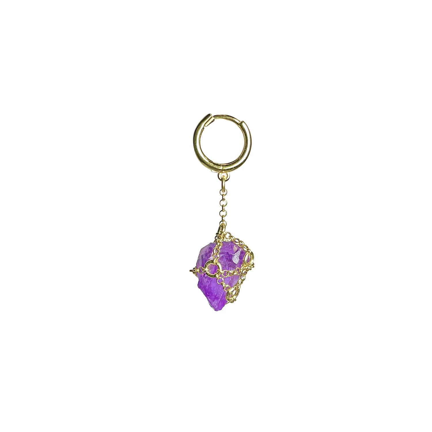 Caged Web Amethyst Drop Earring Refurbished - N/A (Note: There is no well-known brand with this name refurbished available on Cerqular
