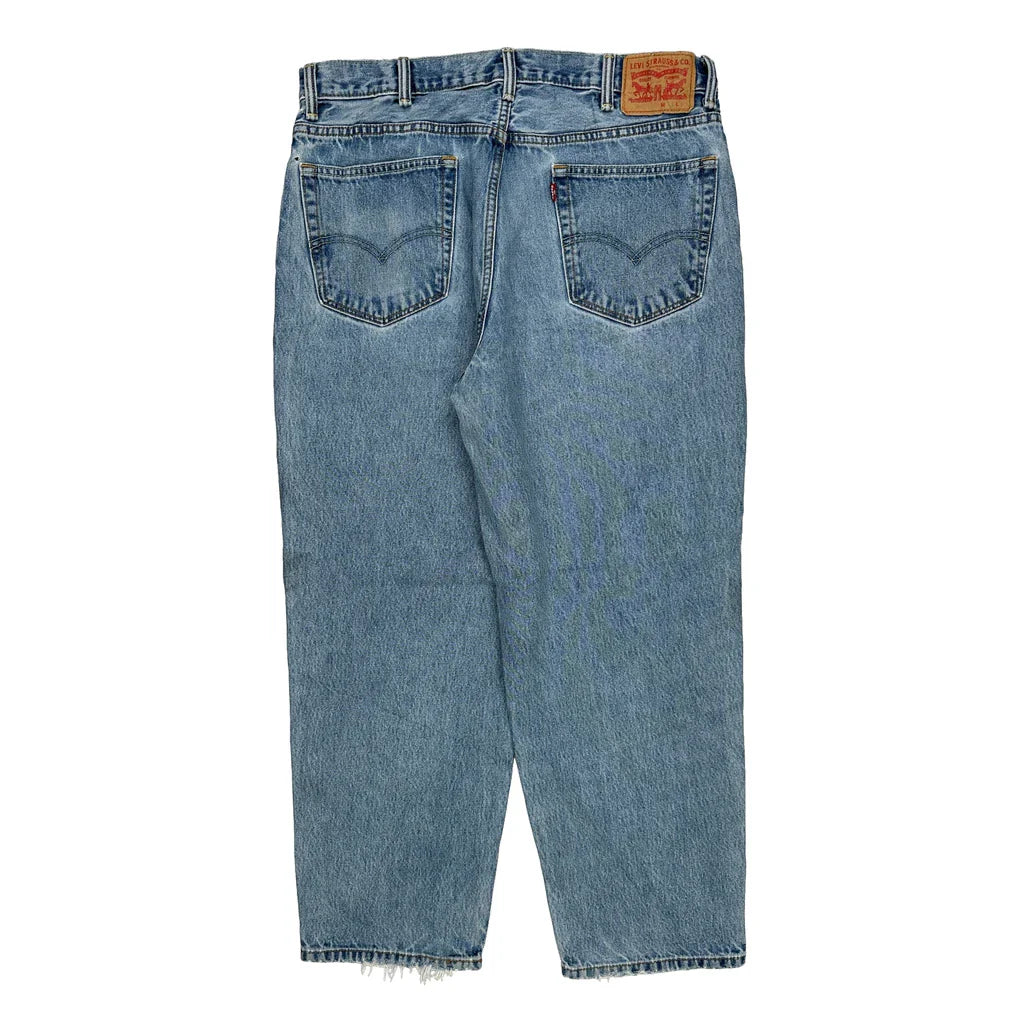 Levis Jeans - 38W 29L Light Wash Cotton Refurbished - Thrifted (note: this is a term often used to describe second- refurbished available on Cerqular