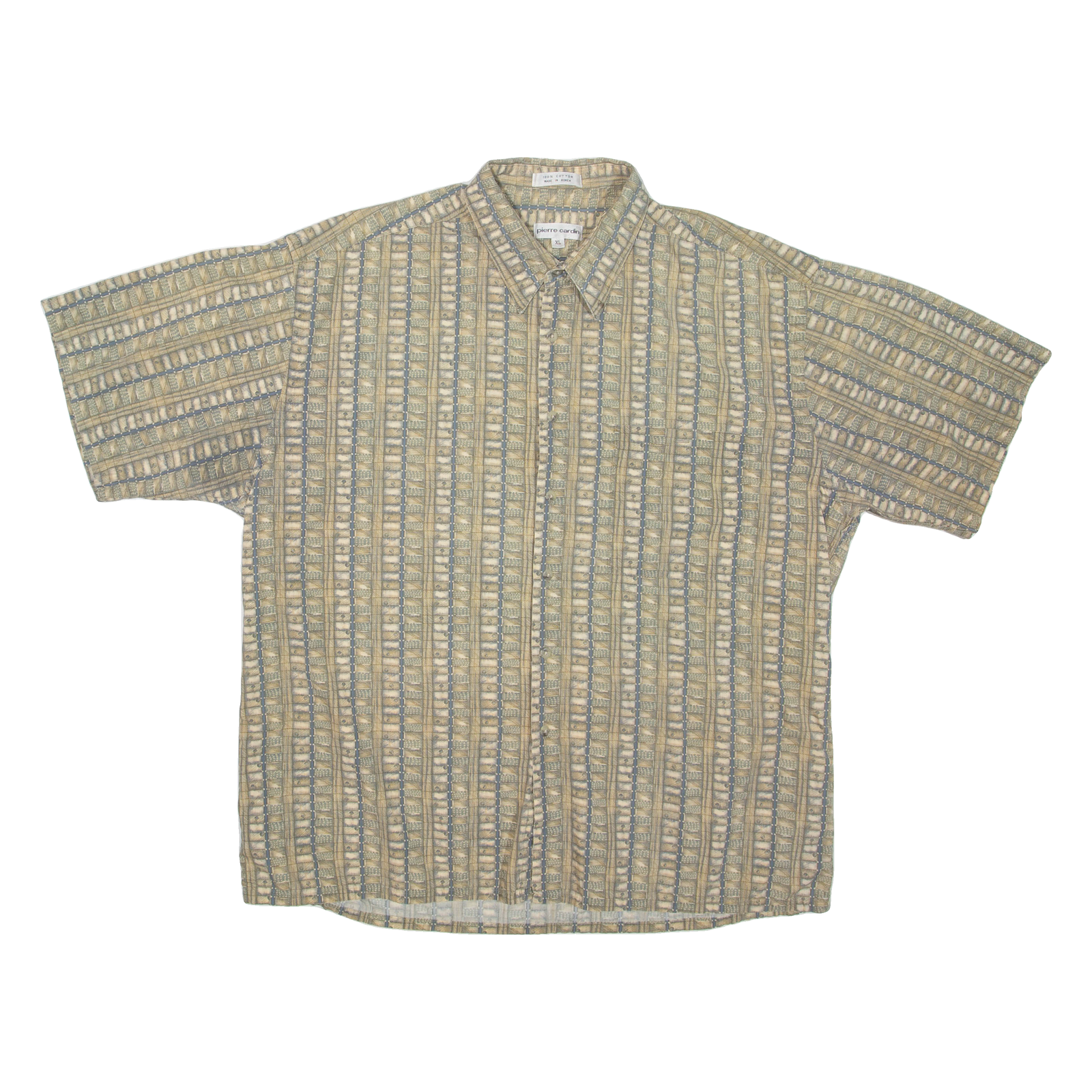 PIERRE CARDIN Mens Shirt Green Striped XL Refurbished - N/A refurbished available on Cerqular
