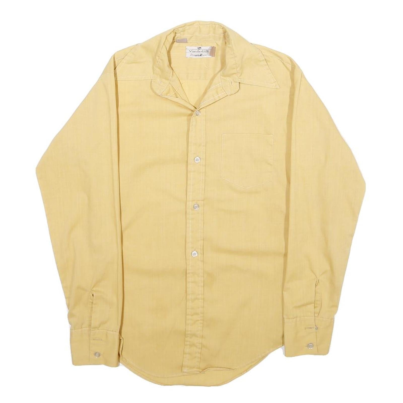 VANDERBILT Mens Yellow Casual Shirt XXS Lightweight Polyester Blend Refurbished - N/A refurbished available on Cerqular