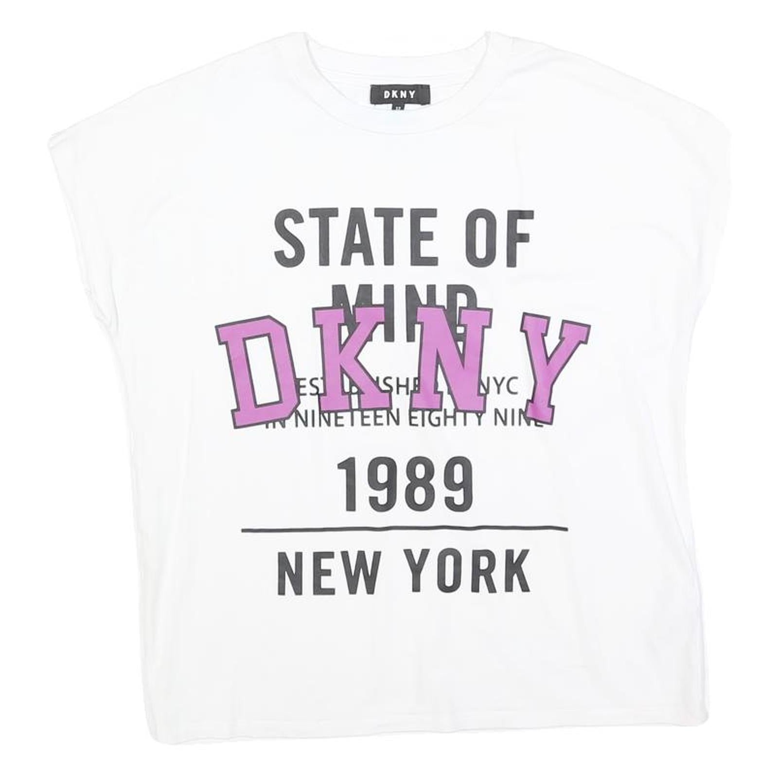 Buy DKNY Womens White Graphic T-Shirt M Short Sleeve Crew Neck Cotton Blend Refurbished - $20.79 DKNY Womens White Graphic T-Shirt M Short Sleeve Crew Neck Cotton Blend Refurbished - N/A refurbished available on Cerqular