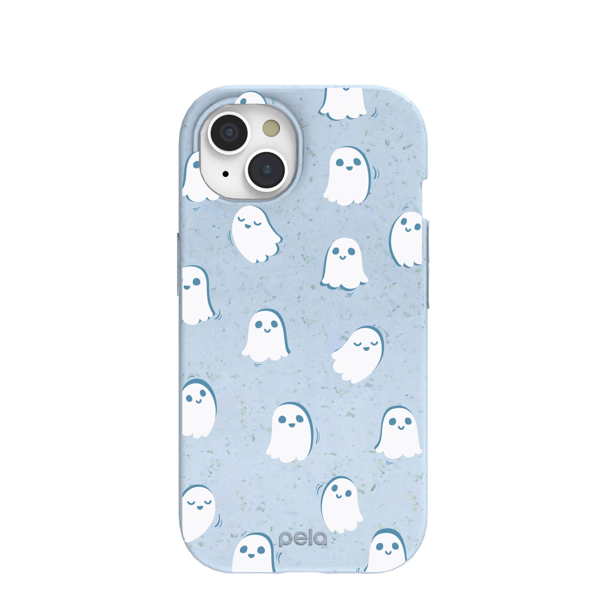 Powder Blue Ghostly iPhone 15 Case Refurbished - Pela Case refurbished available on Cerqular