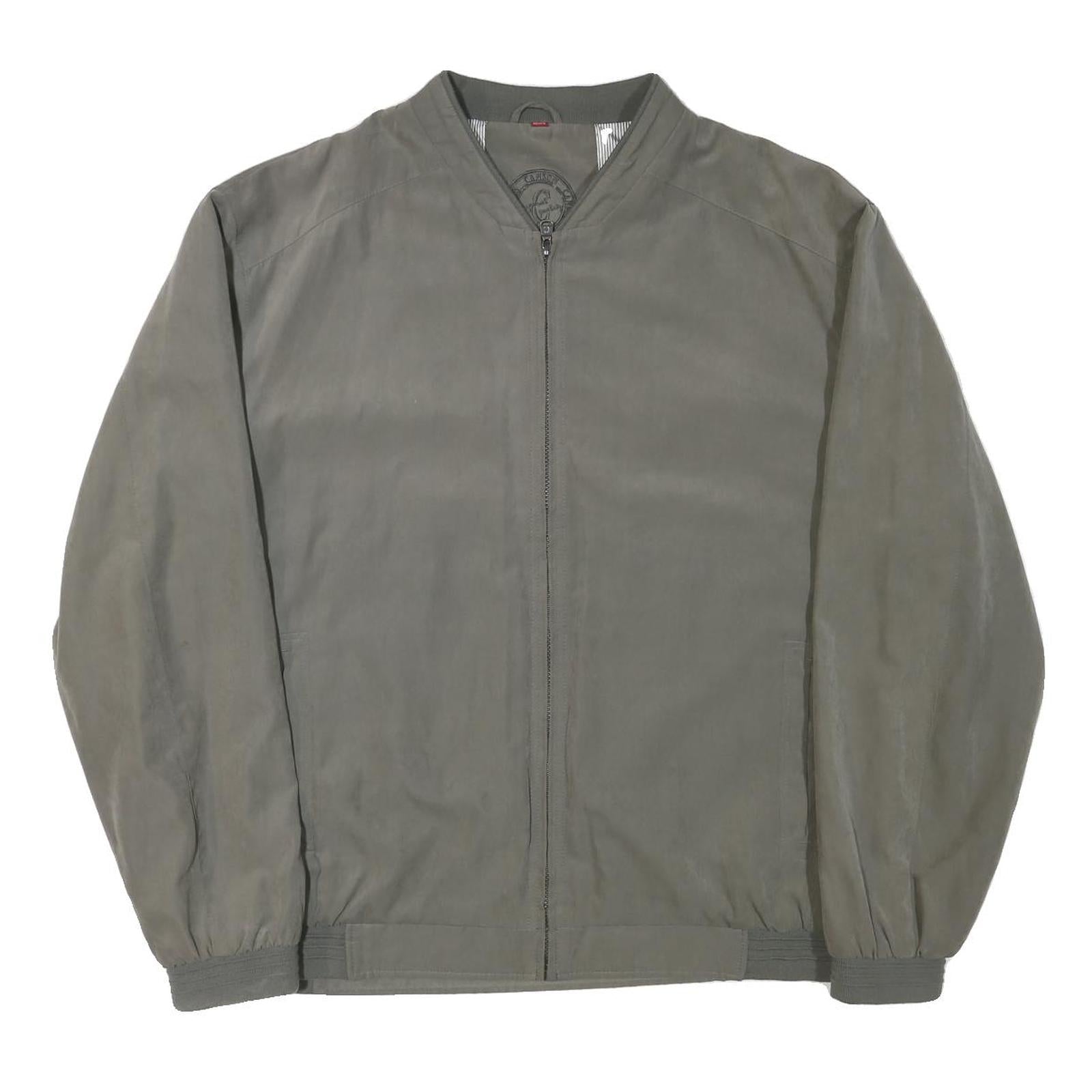 CANSON Mens Grey Bomber Jacket 2XL Polyester Blend Zip Closure Plain Refurbished - N/A refurbished available on Cerqular