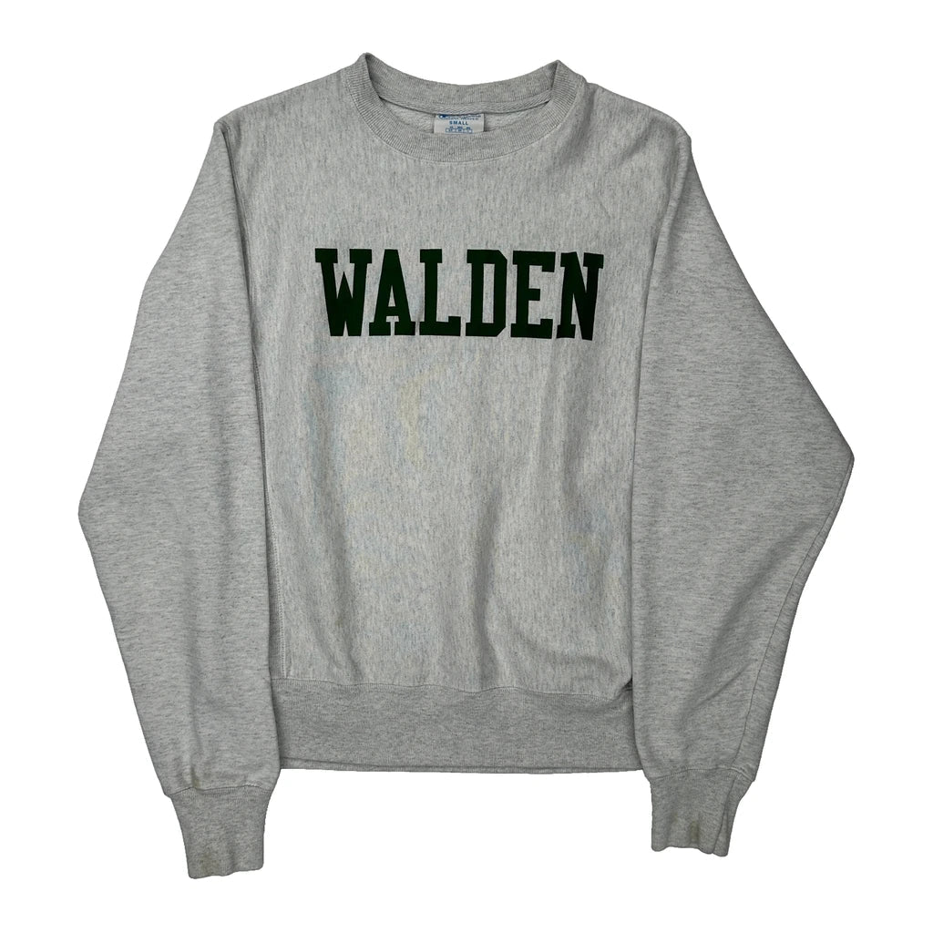 Reverse Weave Champion College Sweatshirt - Small Grey Cotton Refurbished - Thrifted (note: this is a term often used to describe second- refurbished available on Cerqular