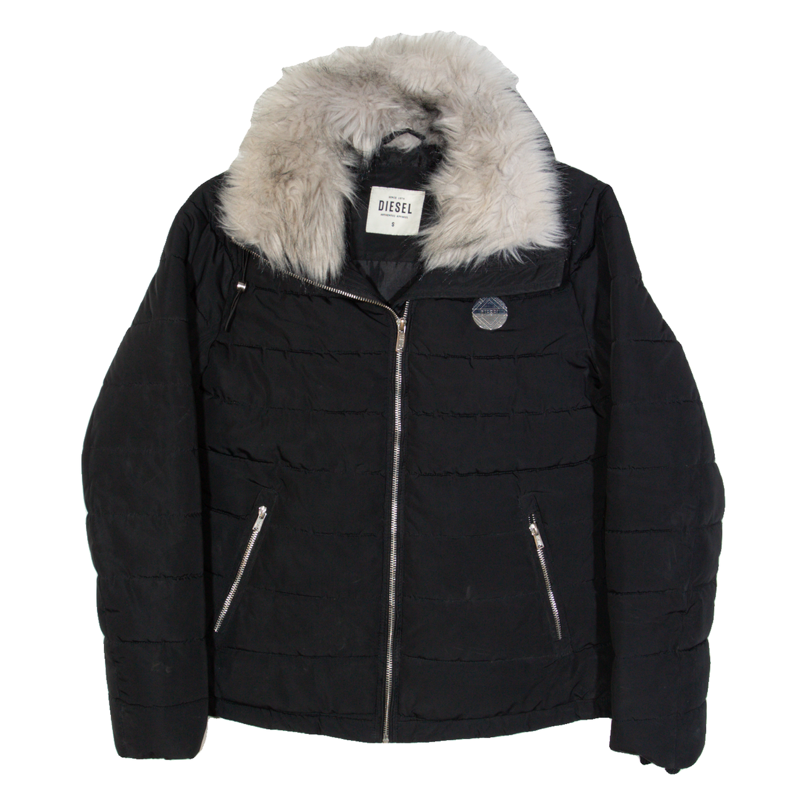 DIESEL Womens Puffer Jacket Black S Refurbished - N/A refurbished available on Cerqular