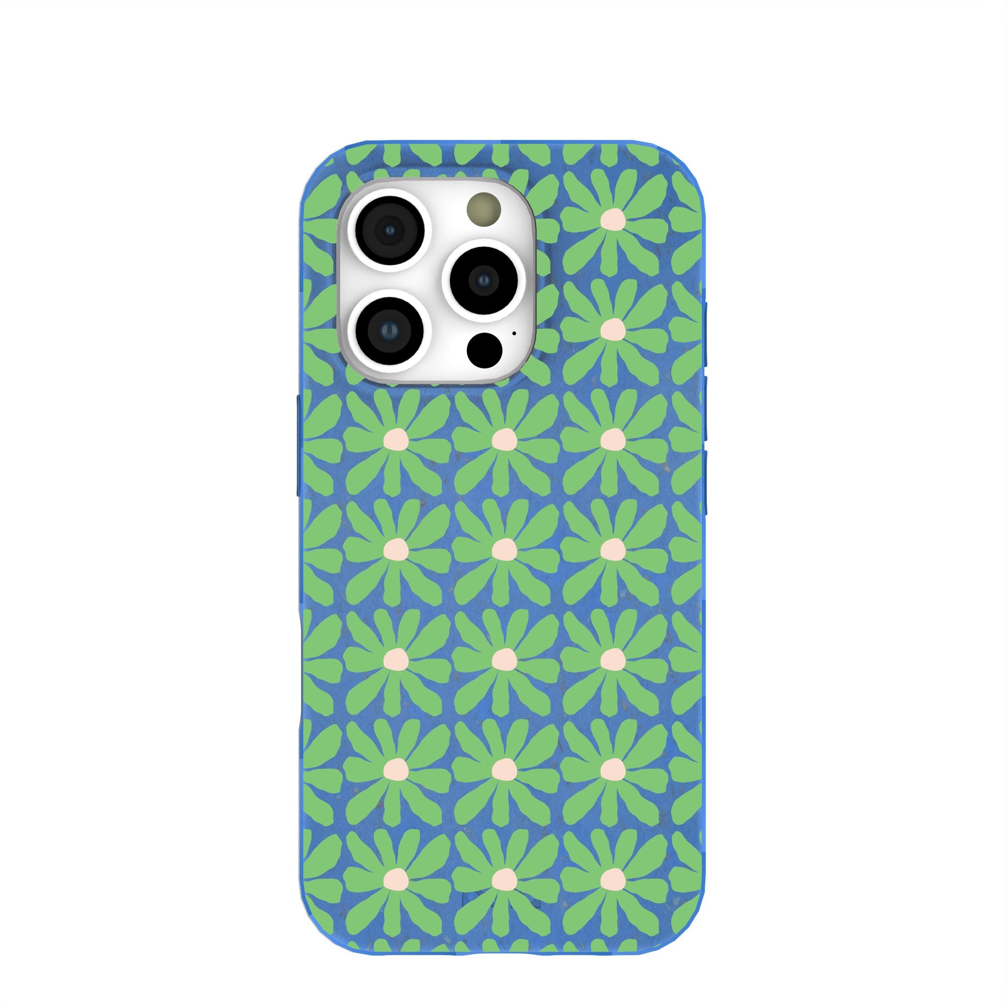 Electric Blue Flower Child iPhone 16 Pro Case Refurbished - Pela Case refurbished available on Cerqular