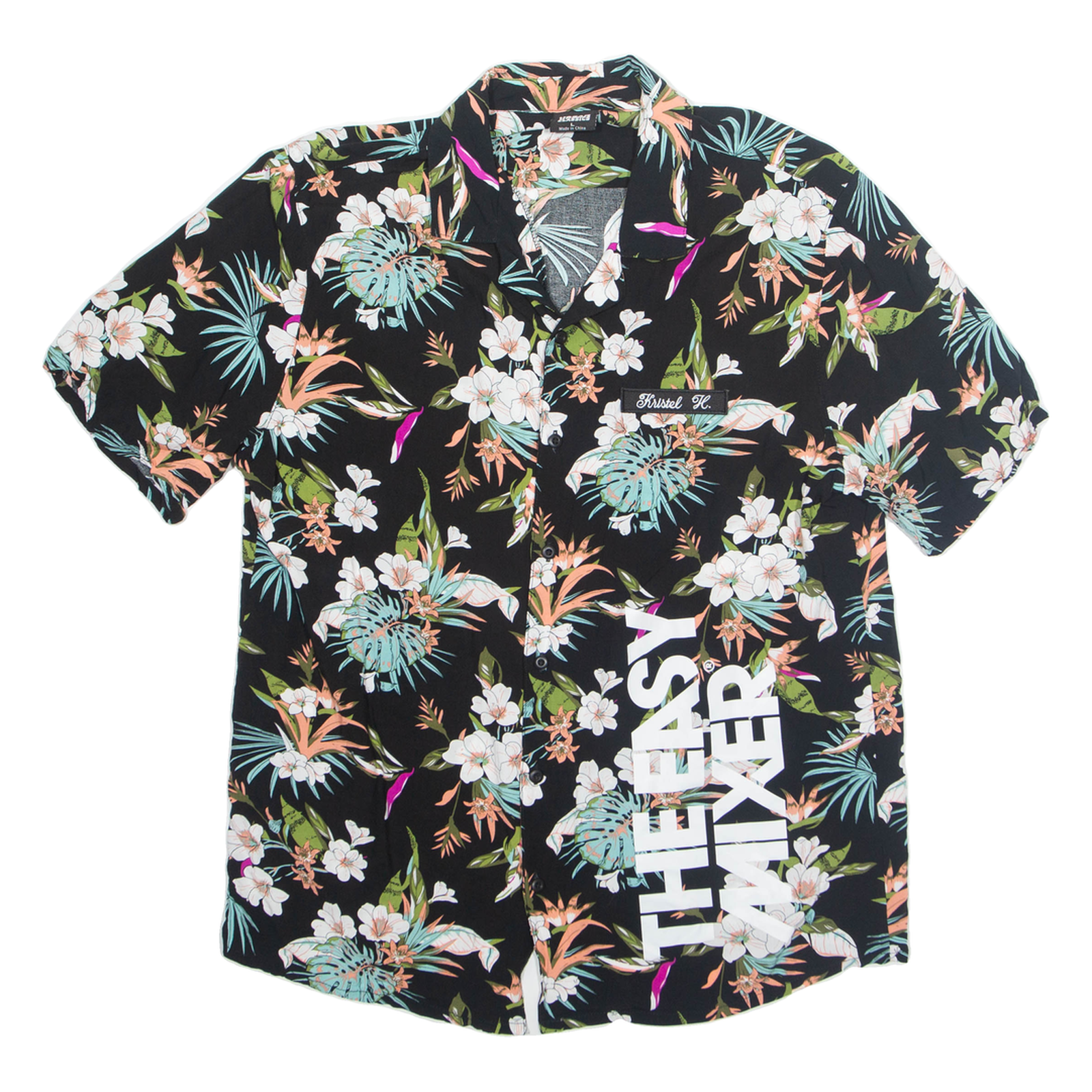 URBAN CLASSICS TROJKA Mens Hawaiian Shirt Black Viscose Floral L Refurbished - N/A refurbished available on Cerqular