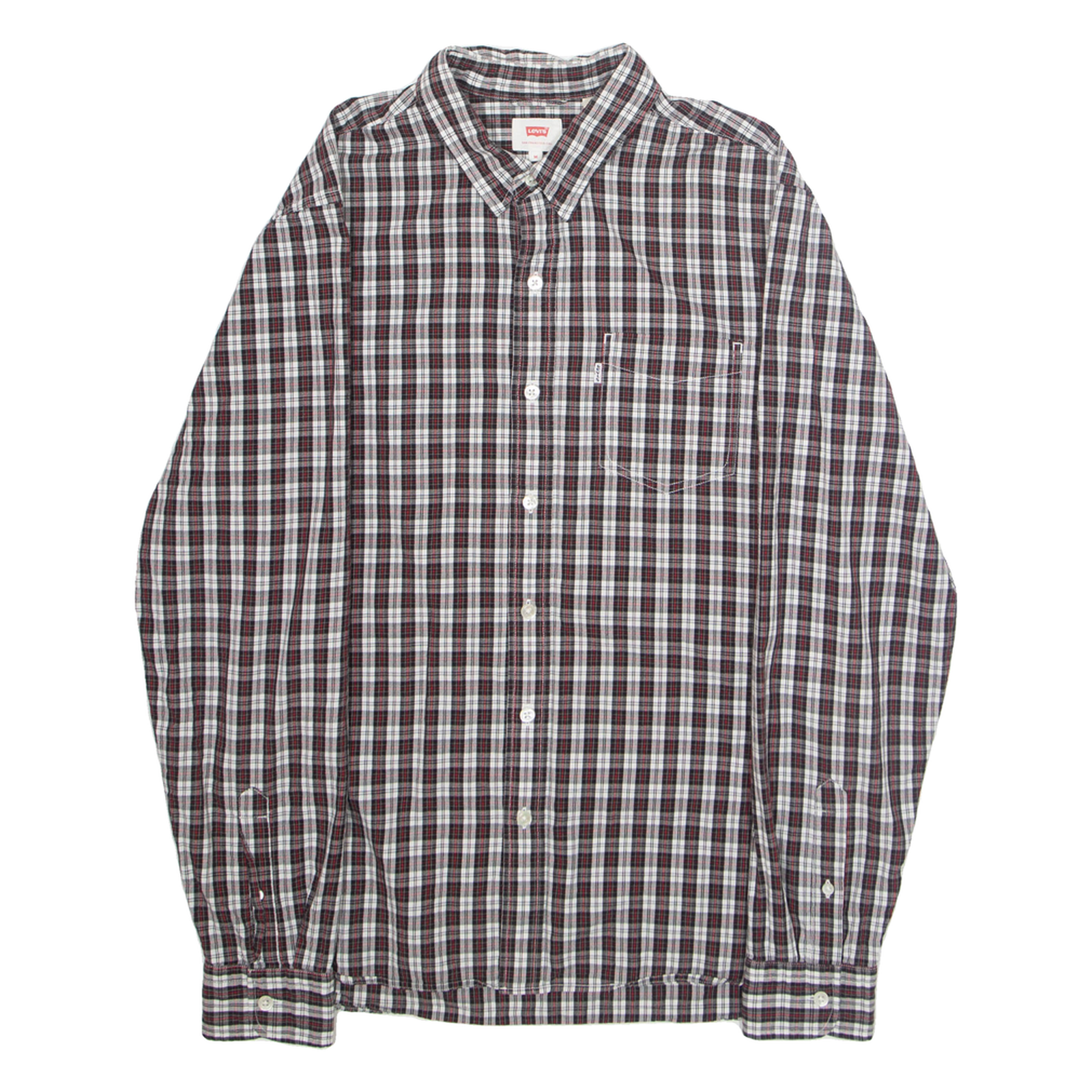 LEVI'S Mens Shirt Red Plaid Long Sleeve M Refurbished - N/A refurbished available on Cerqular