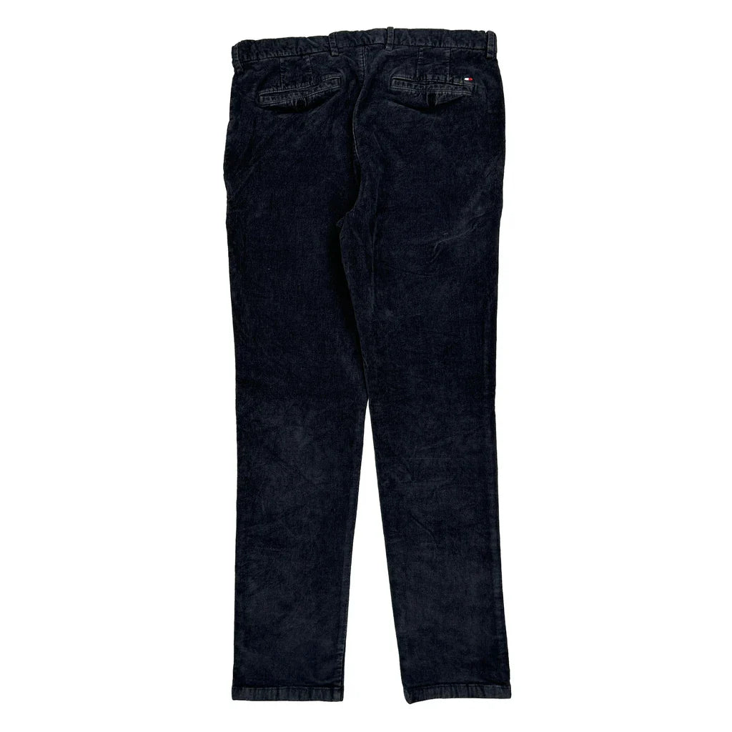 Tommy Hilfiger Cord Trousers - 30″ Waist Black Cotton Refurbished - Thrifted (note: this is a term often used to describe second- refurbished available on Cerqular