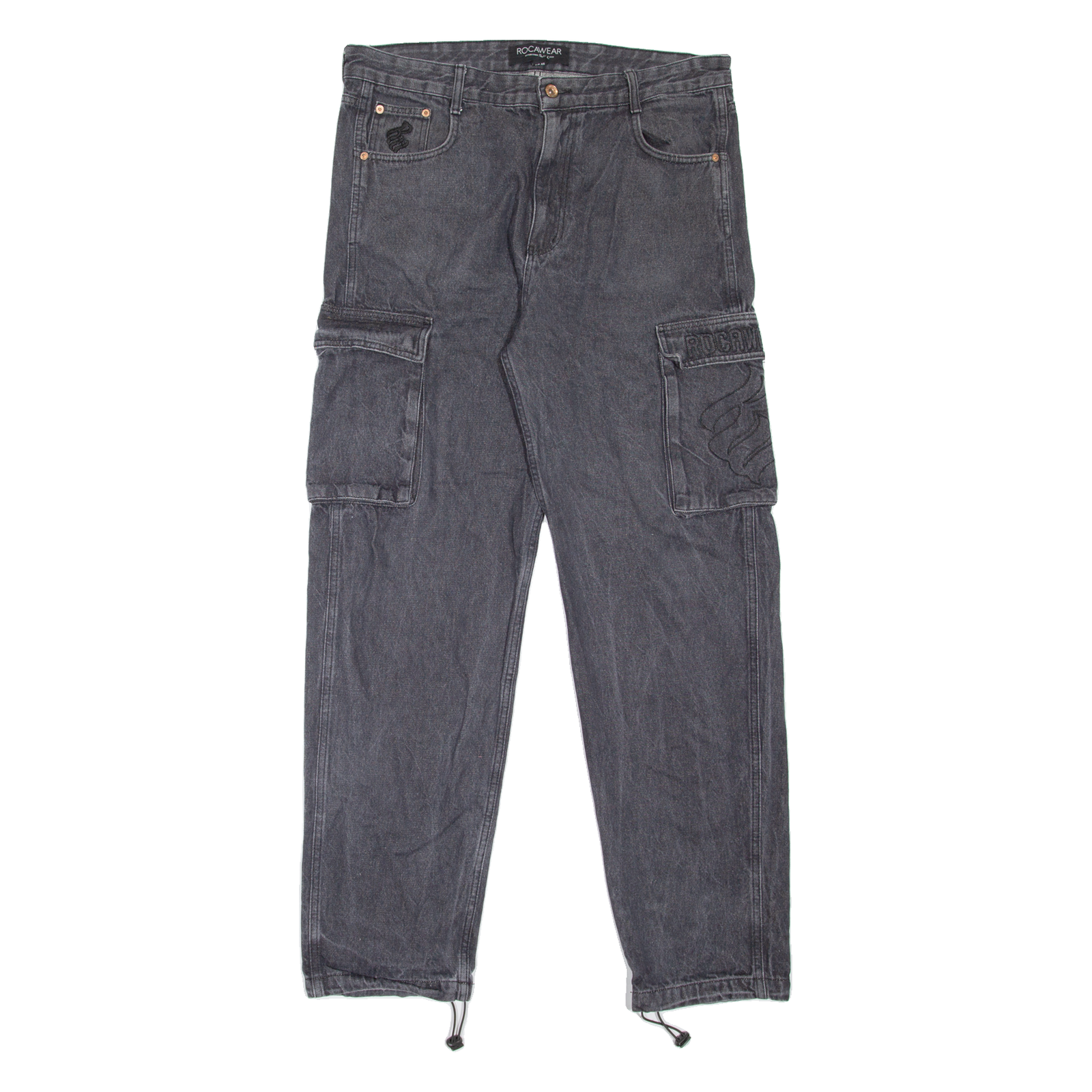 ROCAWEAR Cargo Style Mens Jeans Black Regular Tapered W34 L33 Refurbished - N/A refurbished available on Cerqular