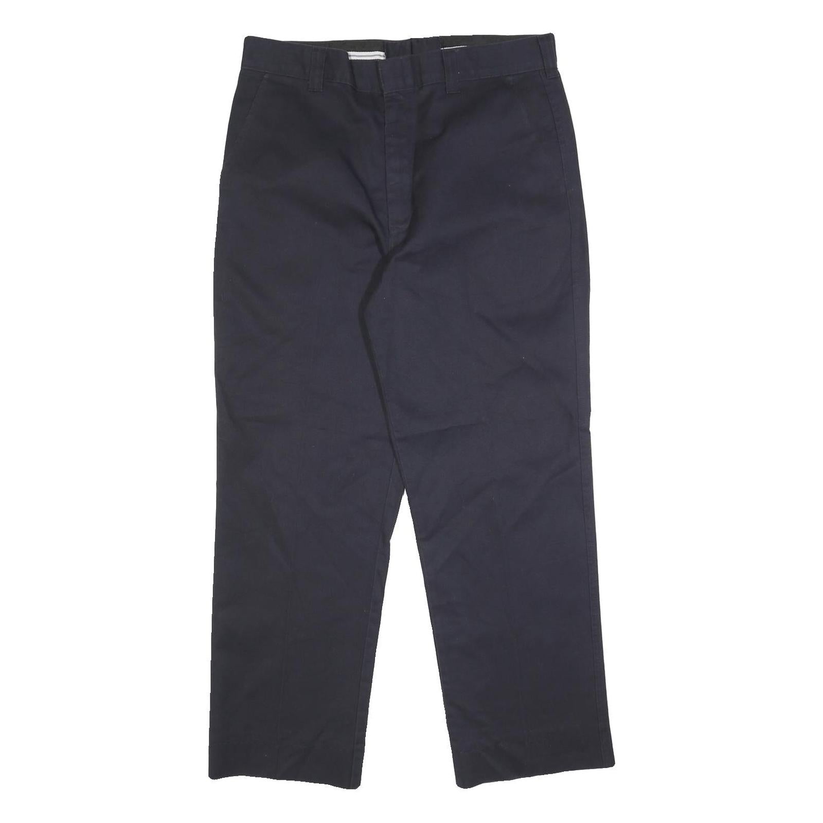 DICKIES Mens Cotton Blend Navy Regular Straight Trousers W35 L29 Workwear Zip Refurbished - N/A refurbished available on Cerqular