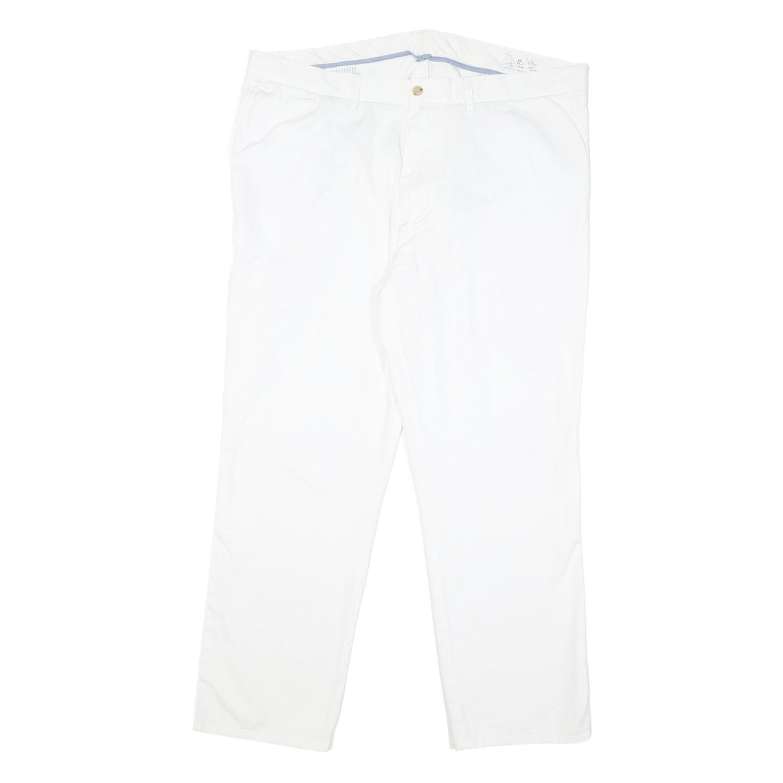 POLO RALPH LAUREN Mens White Regular Fit Straight Cotton Blend Trousers W38 L28 Refurbished - N/A refurbished available on Cerqular