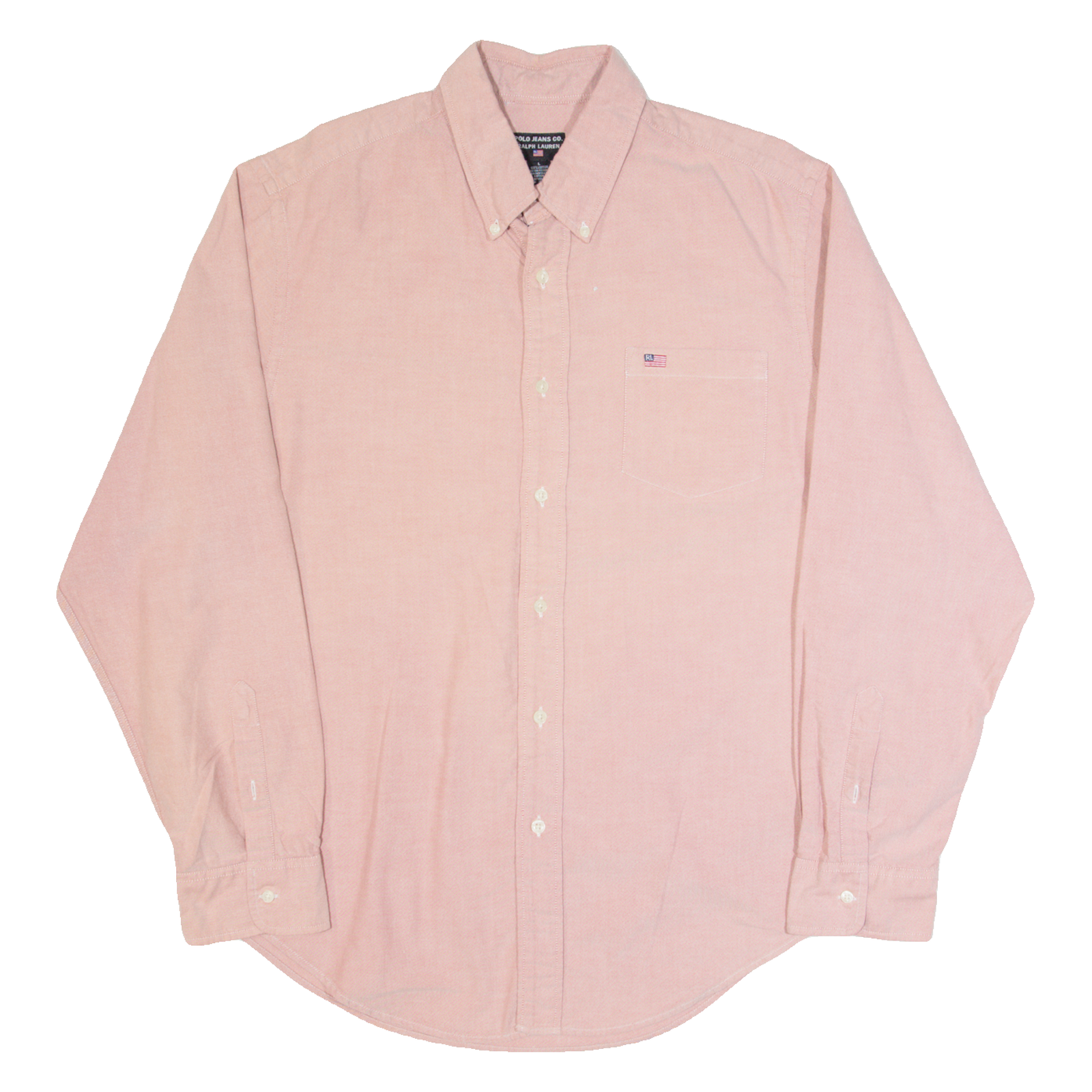 RALPH LAUREN POLO JEANS COMPANY Mens Plain Shirt Pink Long Sleeve L Refurbished - N/A refurbished available on Cerqular