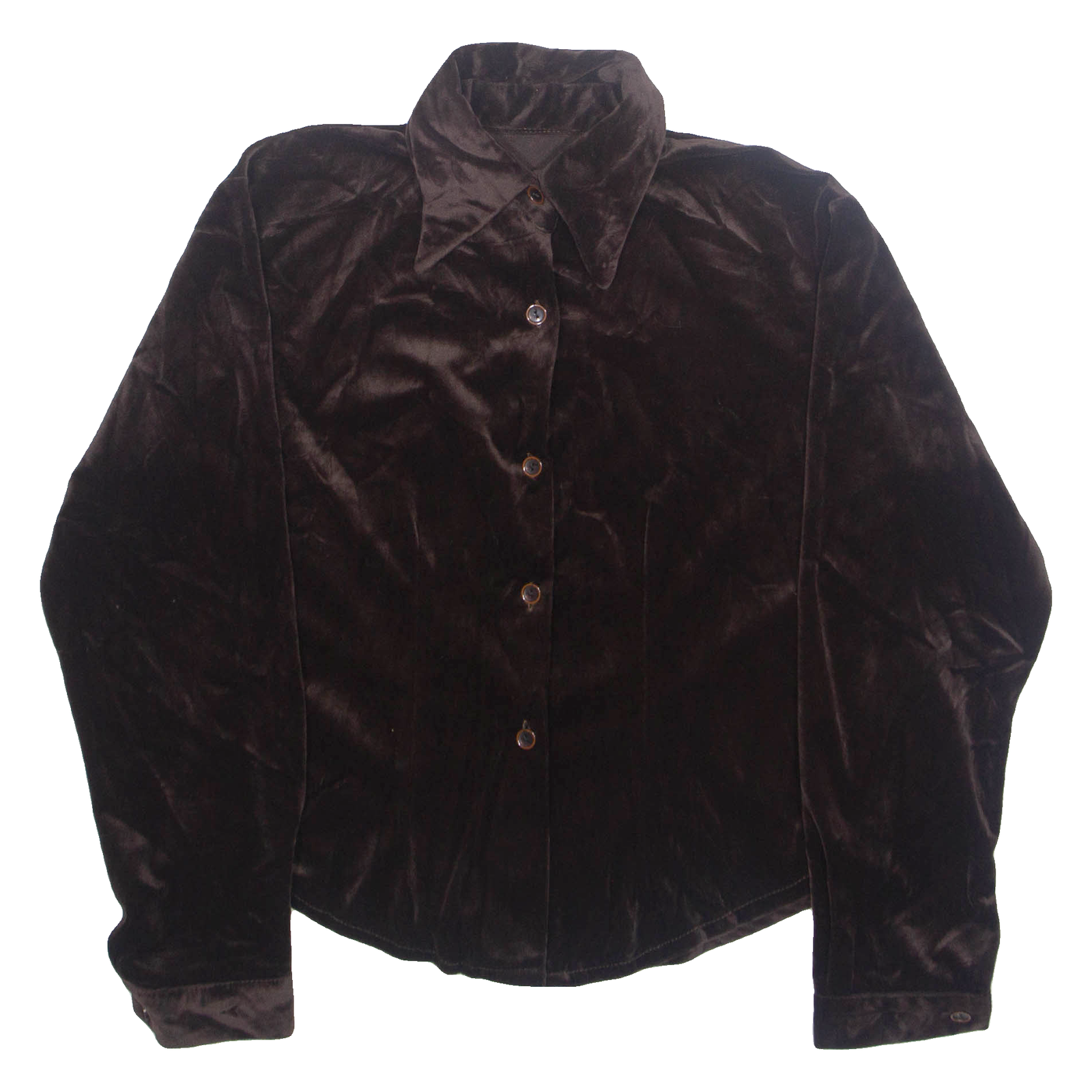 Womens Shirt Brown Collared Long Sleeve M Refurbished - N/A refurbished available on Cerqular