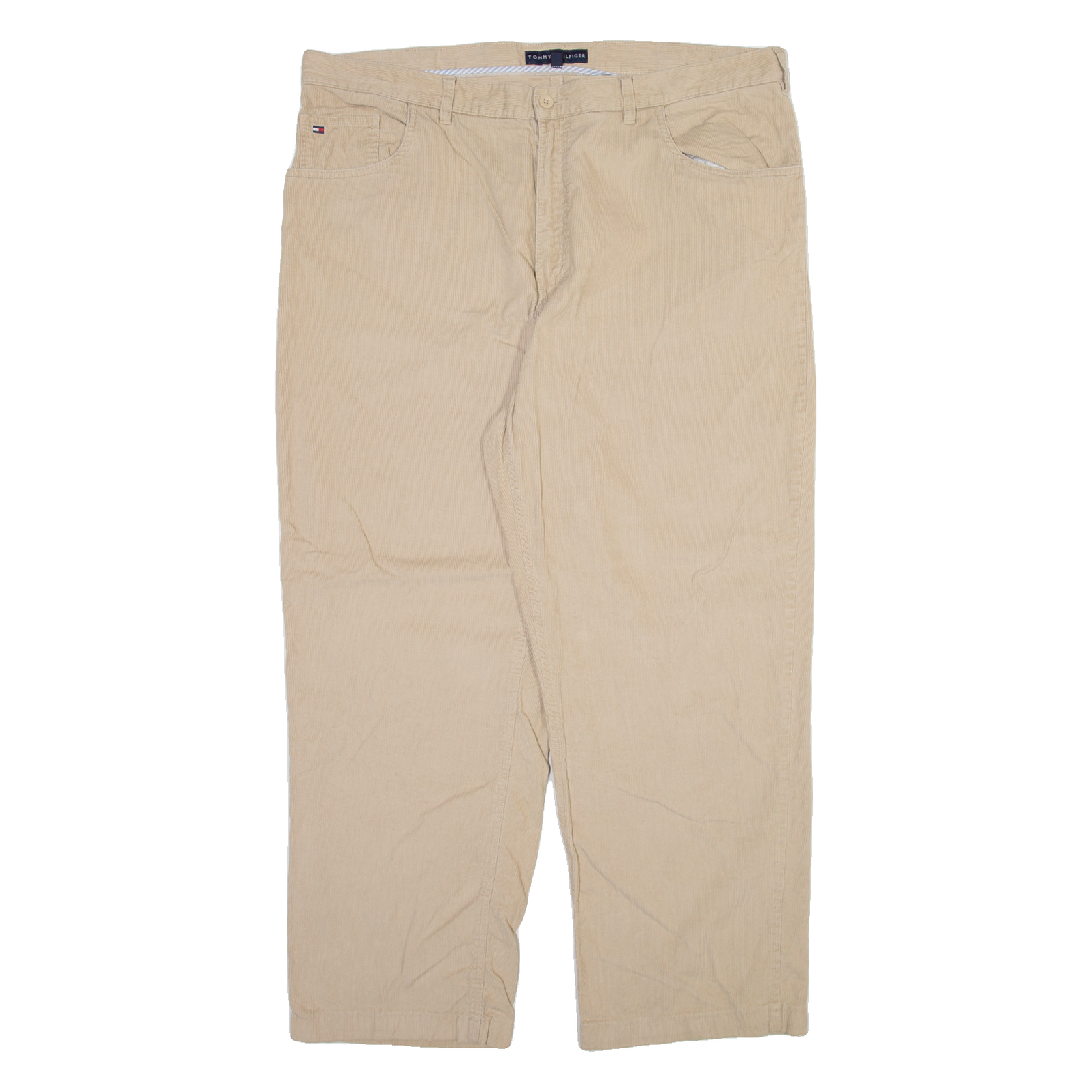 TOMMY HILFIGER Mens Corduroy Trousers Cream Regular Straight W40 L29 Refurbished - N/A refurbished available on Cerqular