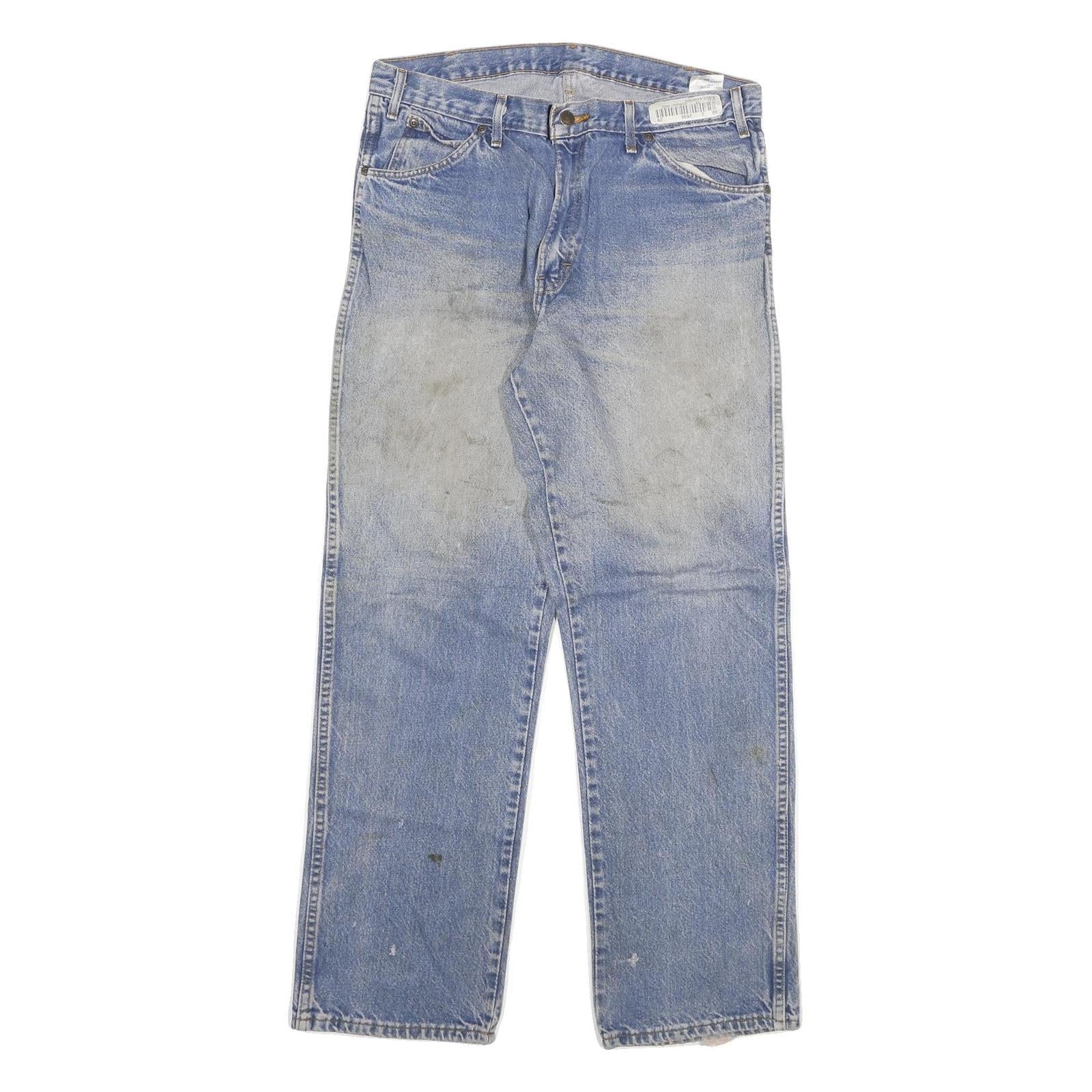 DICKIES Mens Blue Regular Fit Straight Denim Light Wash W36 L32 Cotton Blend Zip Refurbished - N/A refurbished available on Cerqular