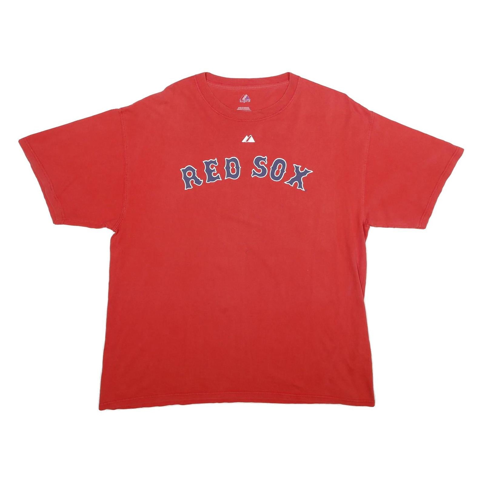 MAJESTIC Mens Red Sox Red Graphic T-Shirt XL Short Sleeve Crew Neck Ortiz 34 Refurbished - N/A refurbished available on Cerqular