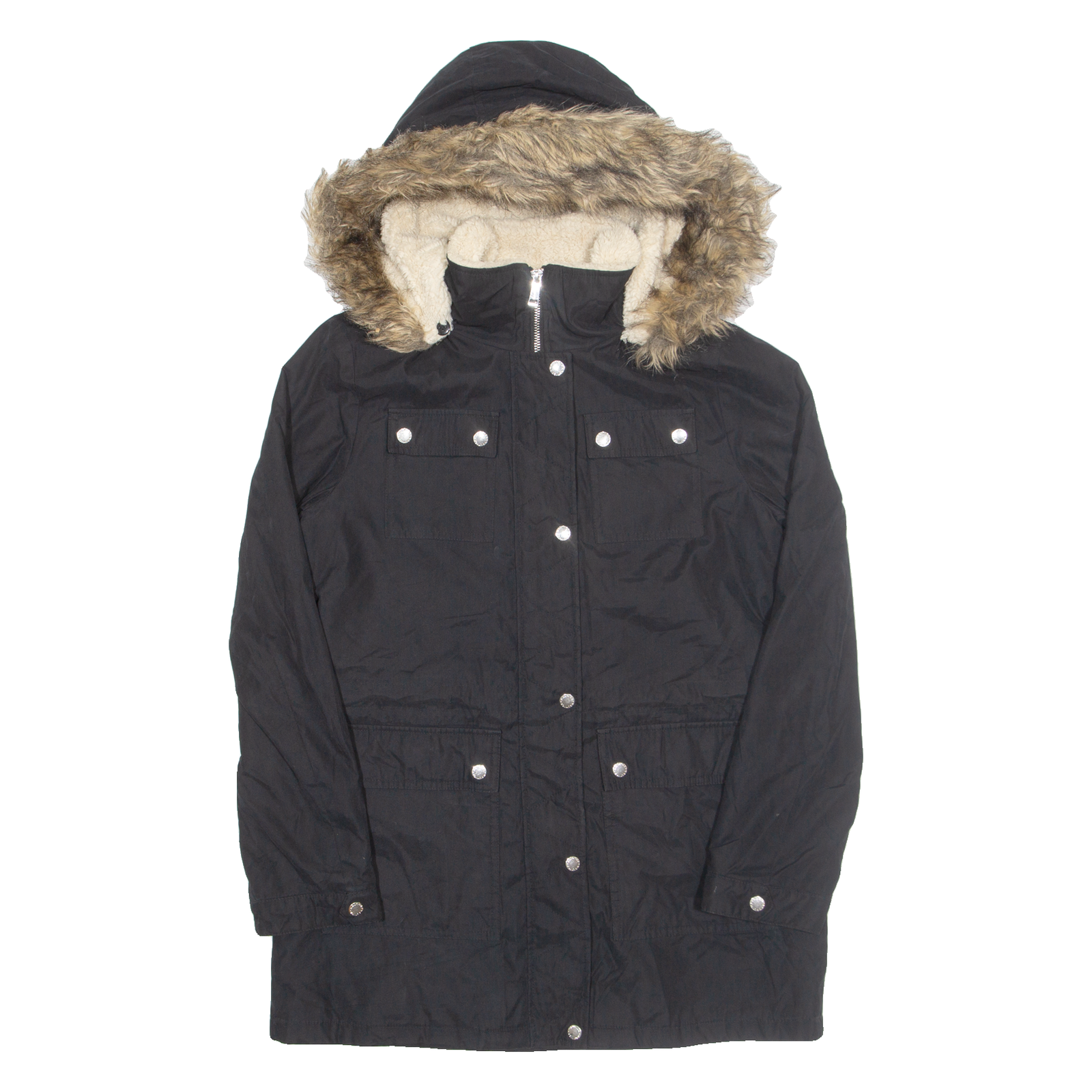 NAUTICA Womens Parka Coat Black Hooded S Refurbished - N/A refurbished available on Cerqular