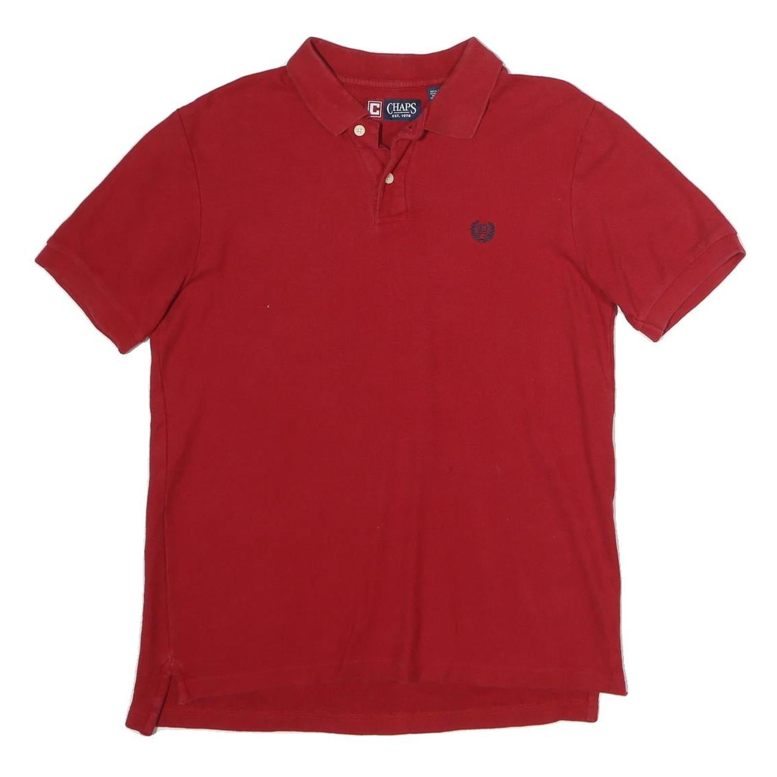 CHAPS Mens Red Short Sleeve Plain S Polo Shirt Classic Fit Embroidered Logo Refurbished - N/A refurbished available on Cerqular