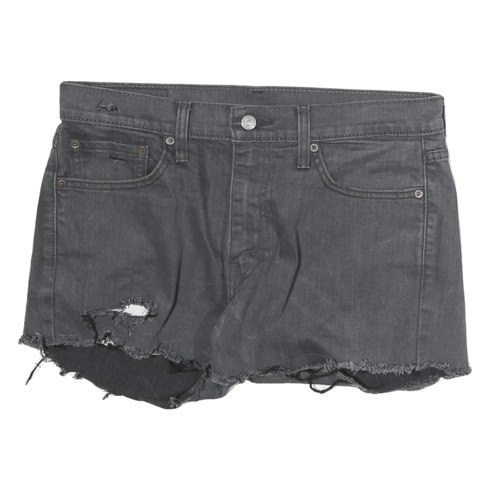 LEVI'S Womens Shorts Grey Denim Cut-Off L W34 Distressed Casual Summer Refurbished - N/A refurbished available on Cerqular