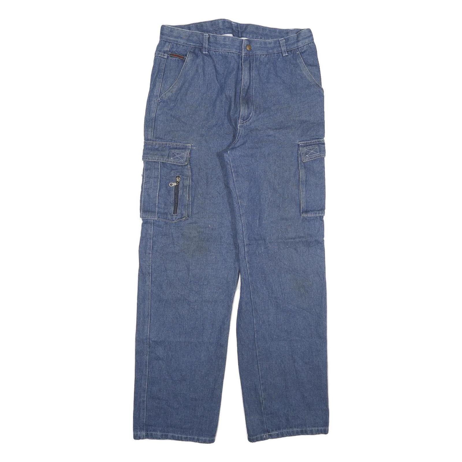 G TWENTY K TEX Mens Jeans Blue Regular Cargo Denim W31 L31 Zip Pockets Refurbished - N/A refurbished available on Cerqular