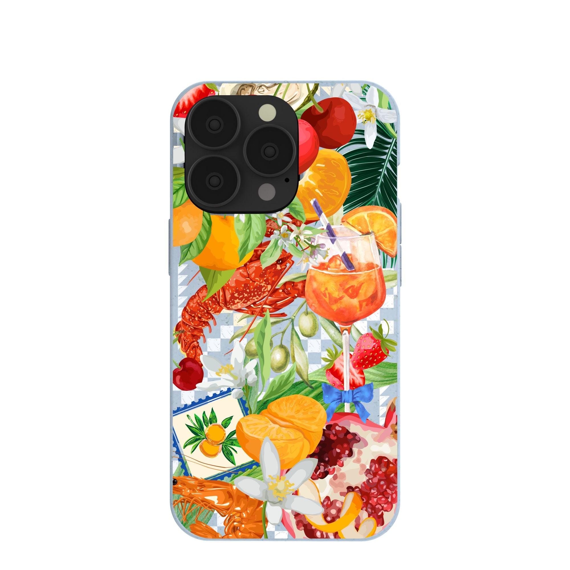 Powder Blue Mediterranean Summers iPhone 13 Pro Case Refurbished - Pela Case refurbished available on Cerqular