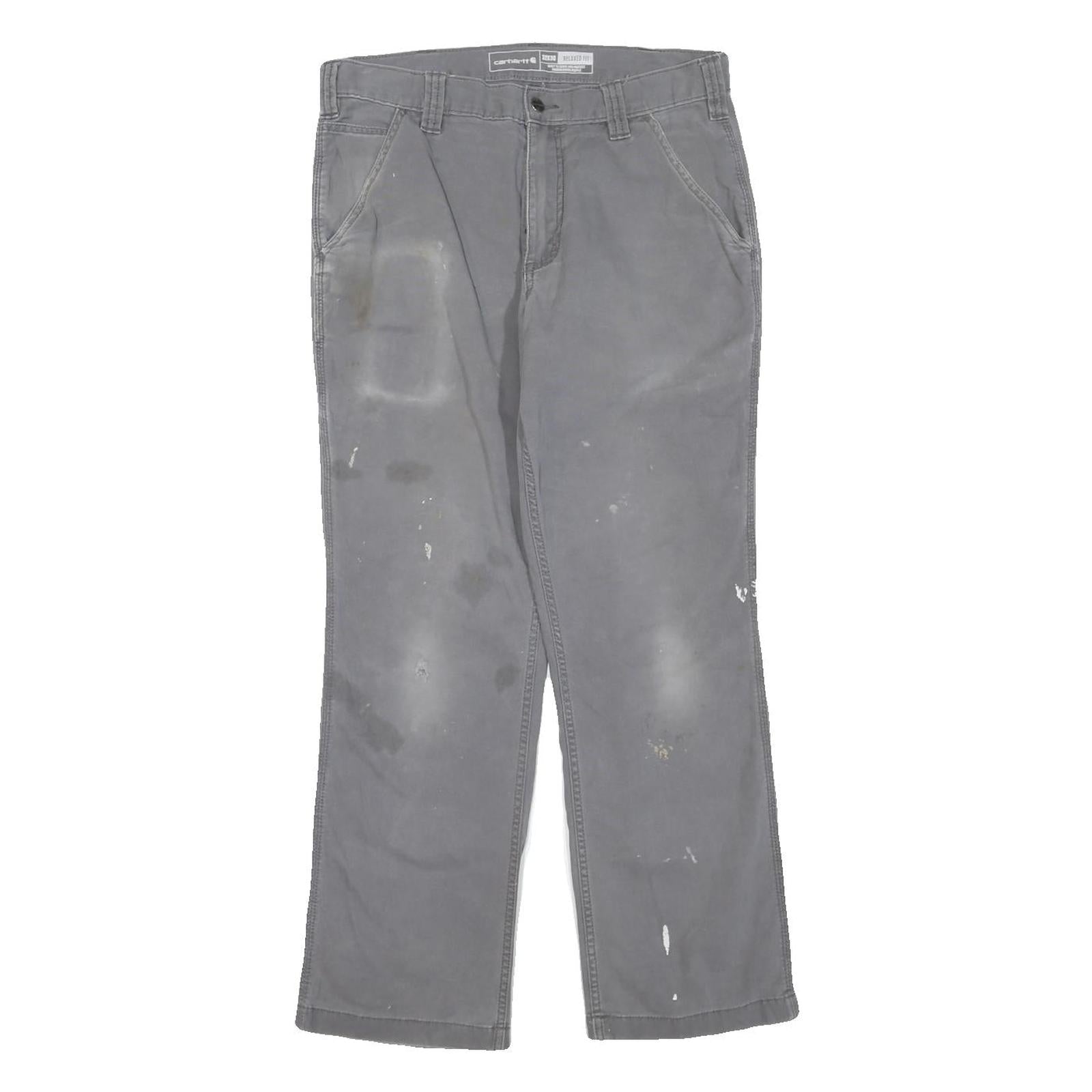 CARHARTT Womens Cotton Blend Grey Regular Straight Trousers W32 L30 Workwear Refurbished - N/A refurbished available on Cerqular