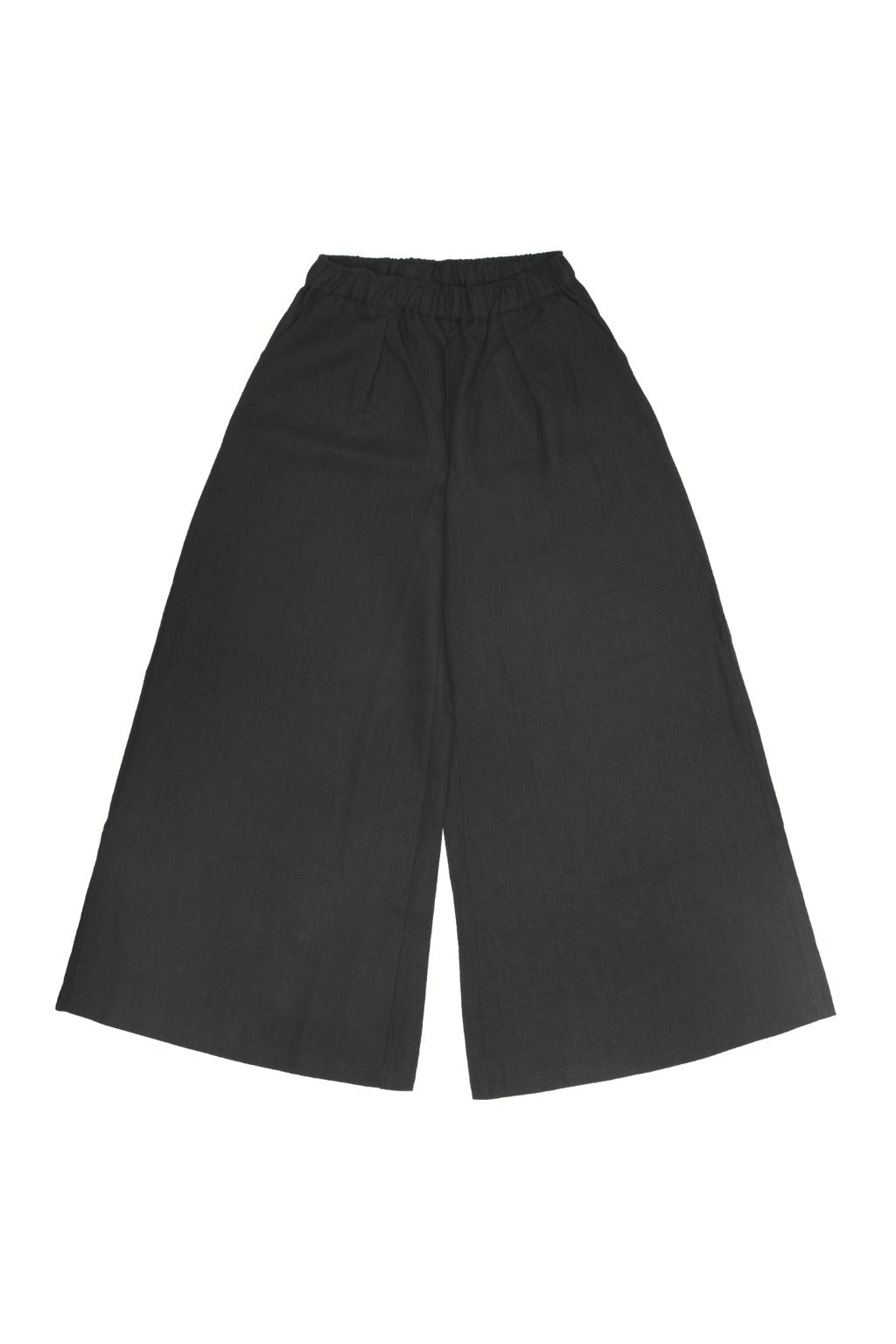 Sustainable linen Palazzo women pants - Black | Size: M Refurbished - N/A (Note: This brand may not be well-known globally refurbished available on Cerqular