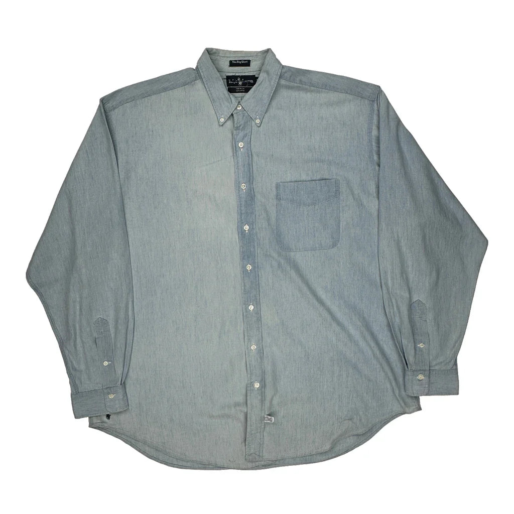Polo By Ralph Lauren Oversized Shirt - XL Light Wash Cotton Refurbished - Thrifted (note: this is a term often used to describe second- refurbished available on Cerqular