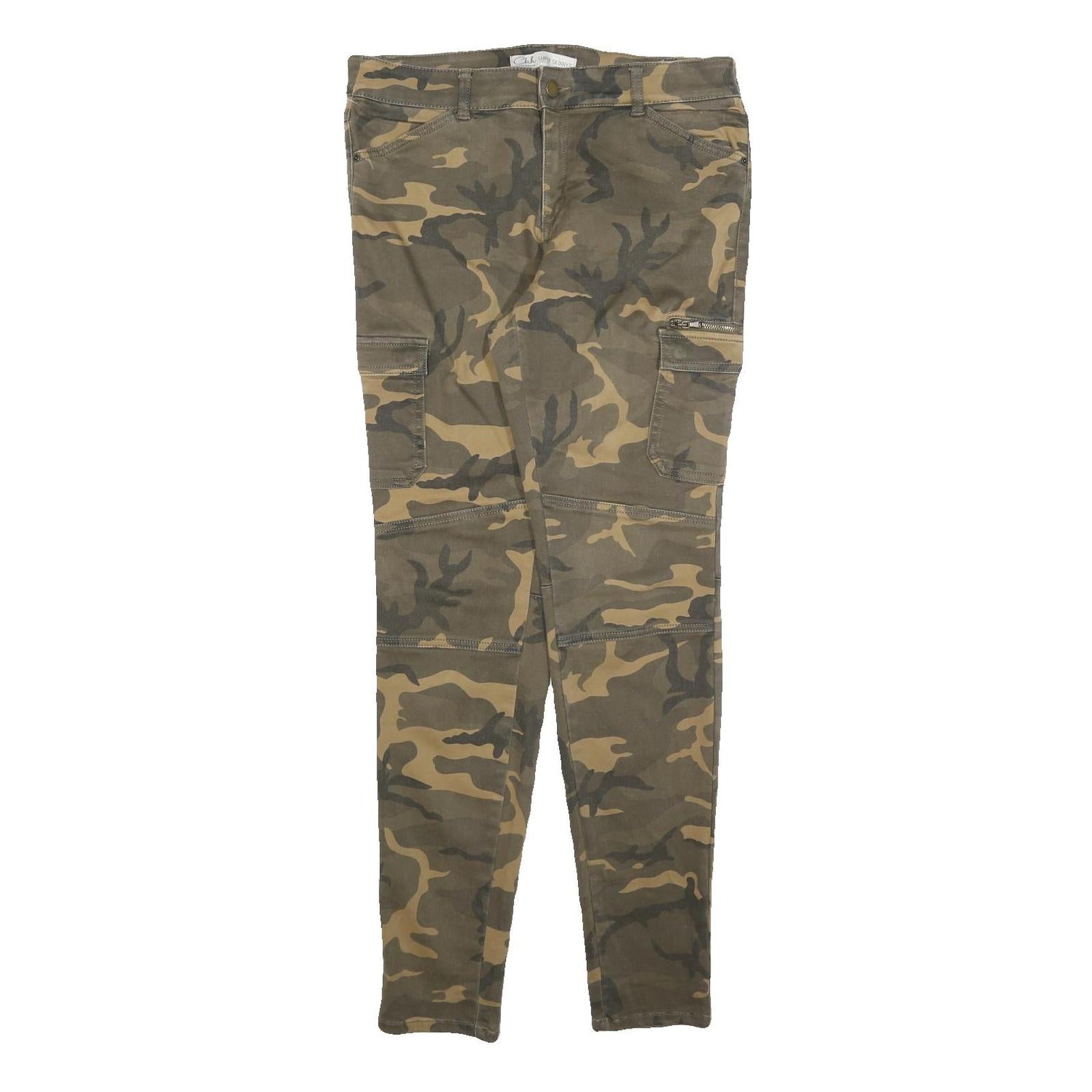 CLOCKHOUSE Mens Cotton Blend Slim Camouflage Trousers W32 L30 Cargo Pocket Zip Refurbished - N/A refurbished available on Cerqular