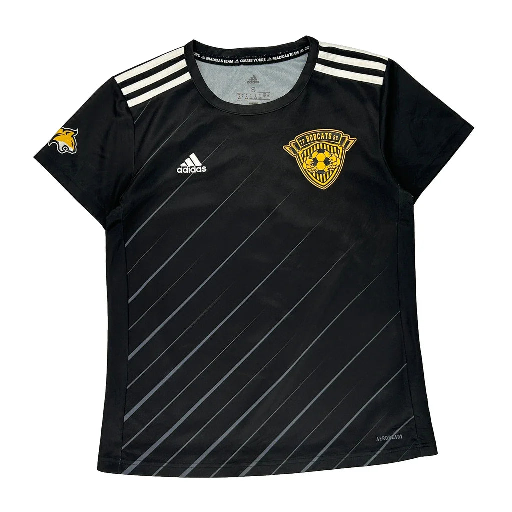 Bobcats Soccer Team Adidas Football Shirt - Small Black Polyester Refurbished - Thrifted (note: this is a term often used to describe second- refurbished available on Cerqular