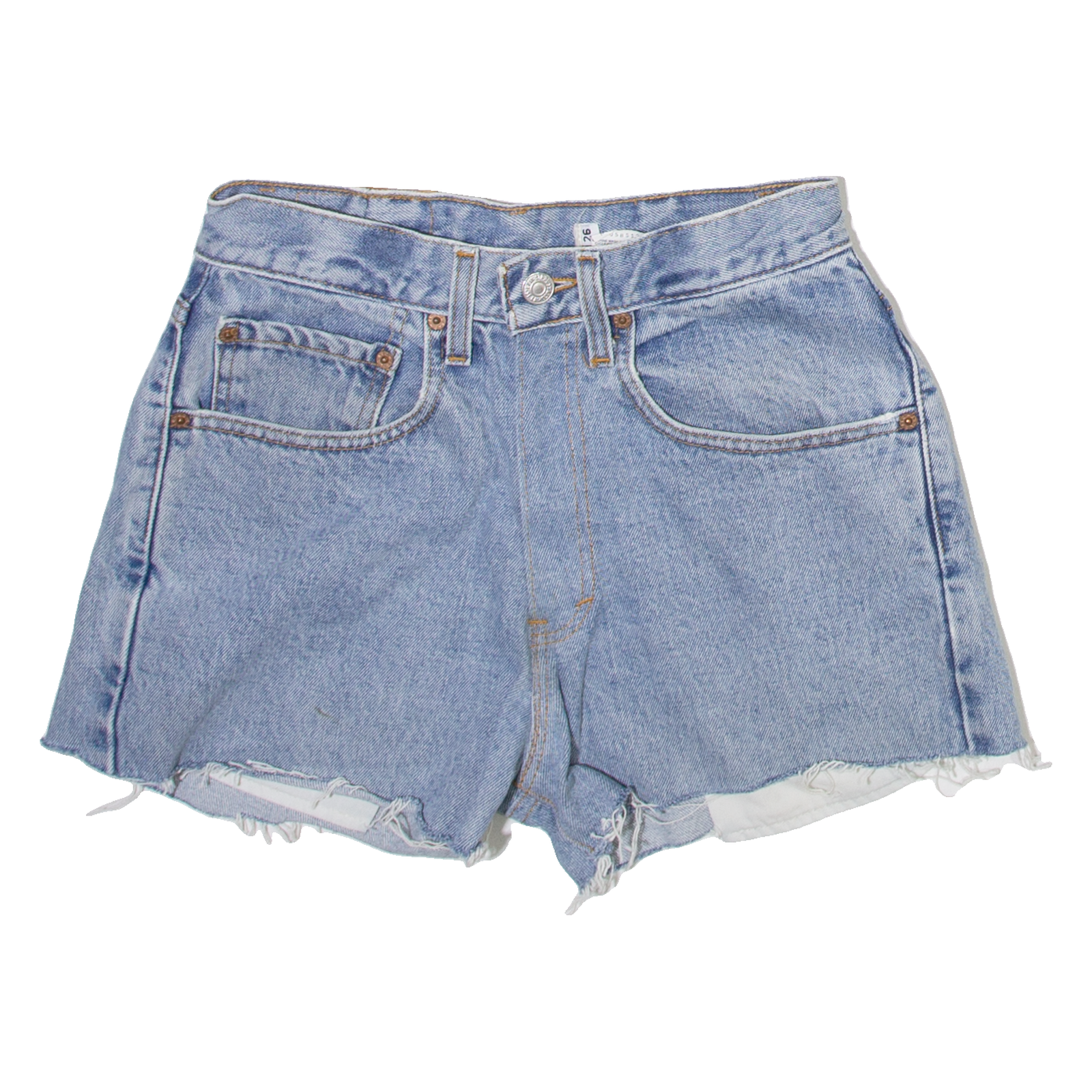 LEVI'S Womens Denim Shorts Blue XS W25 Refurbished - N/A refurbished available on Cerqular
