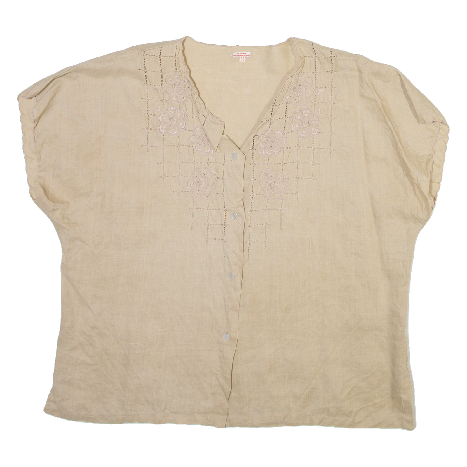 Womens Blouse Beige V-Neck L Refurbished - N/A refurbished available on Cerqular