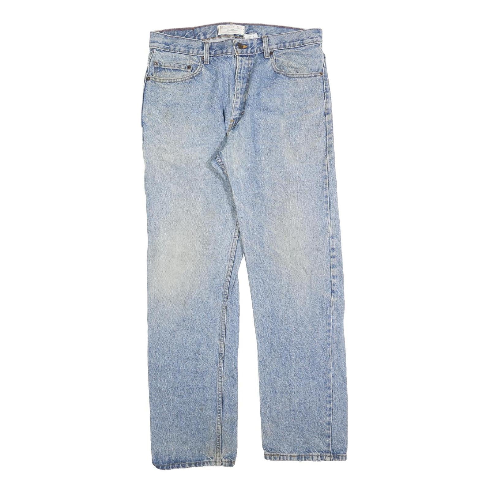 LEVI'S Mens Jeans Blue Regular Straight Denim Medium W34 L32 Classic Zip Closure Refurbished - N/A refurbished available on Cerqular