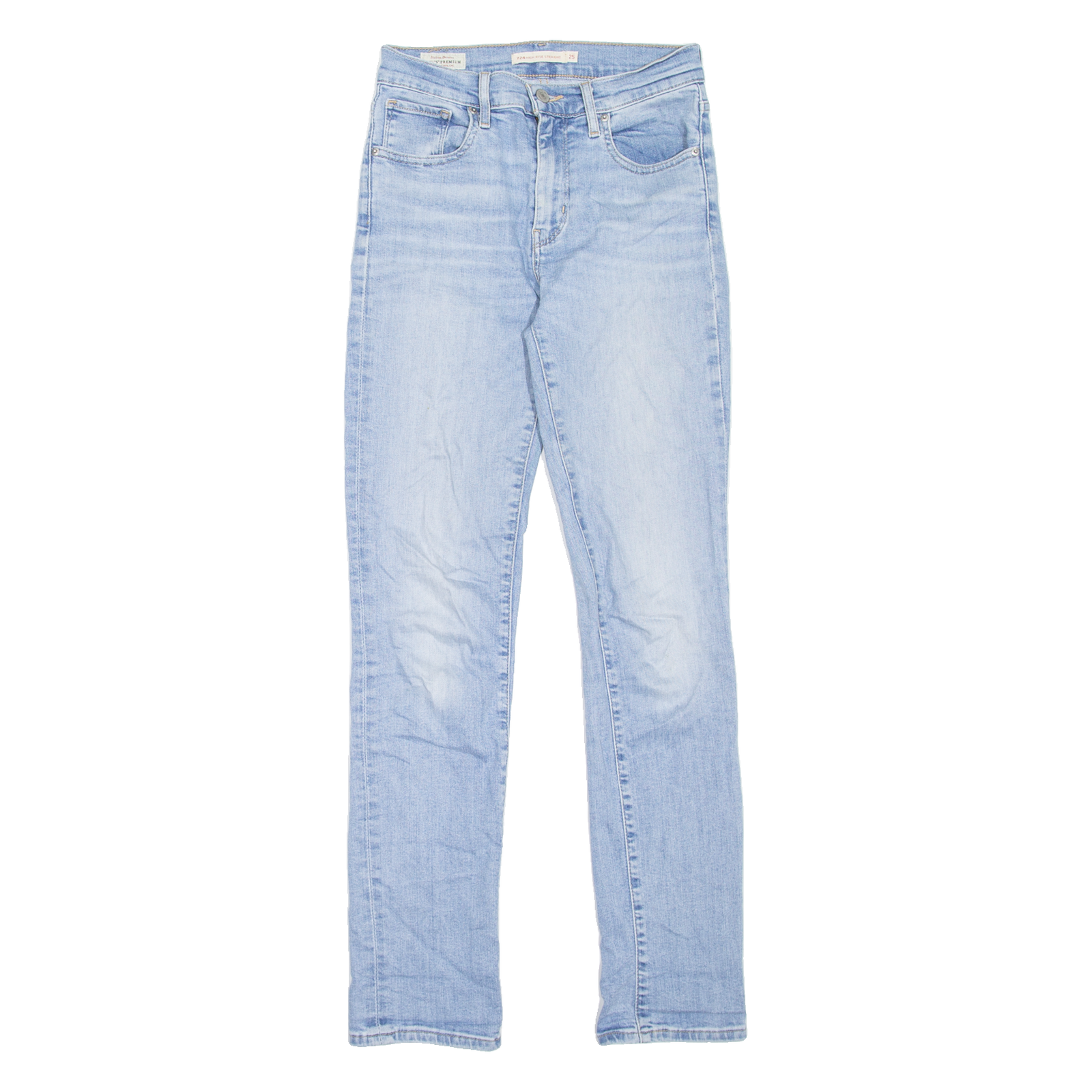LEVI'S 724 High Rise BIG E Womens Jeans Blue Slim Skinny Stone Wash W25 L30 Refurbished - N/A refurbished available on Cerqular