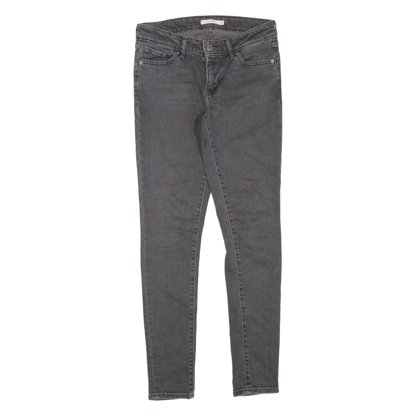 LEVI'S 711 Womens Jeans Grey Regular Skinny W26 L30 Refurbished - N/A refurbished available on Cerqular