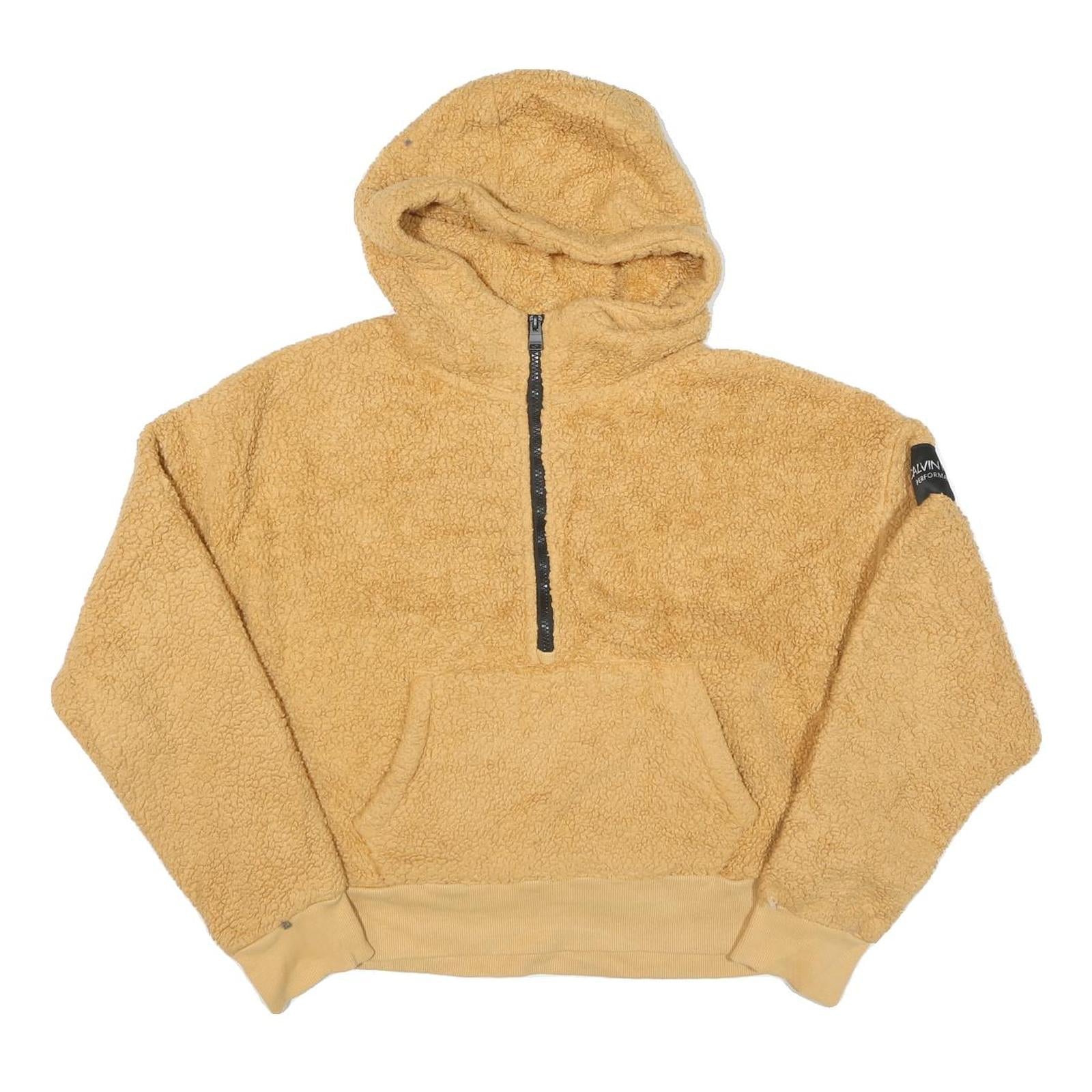 CALVIN KLEIN Womens Beige 1/4 Zip Hoodie M Soft Fleece Pullover Casual Refurbished - N/A refurbished available on Cerqular