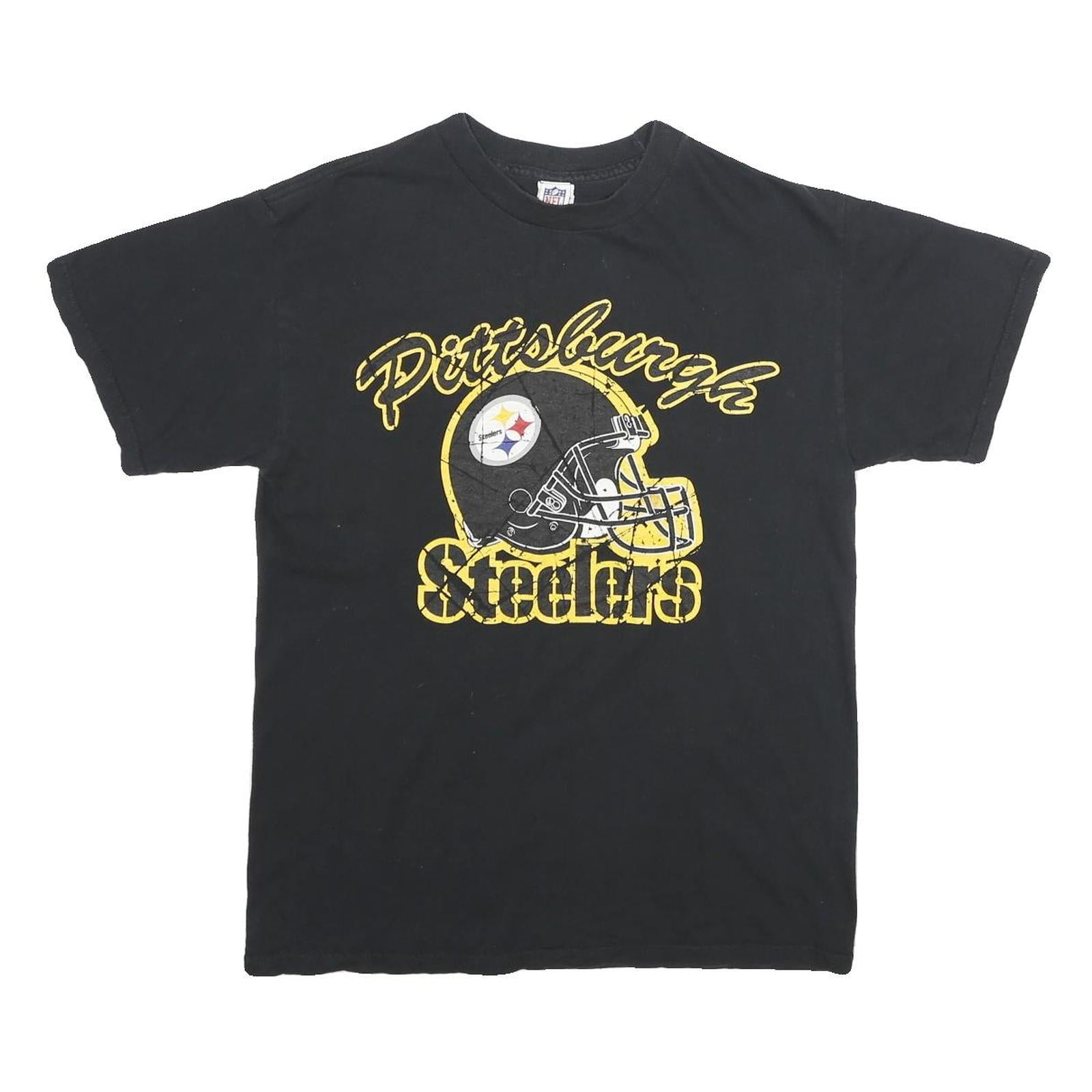 NFL Mens Black Pittsburgh Steelers Graphic T-Shirt M Short Sleeve Crew Neck Refurbished - N/A refurbished available on Cerqular