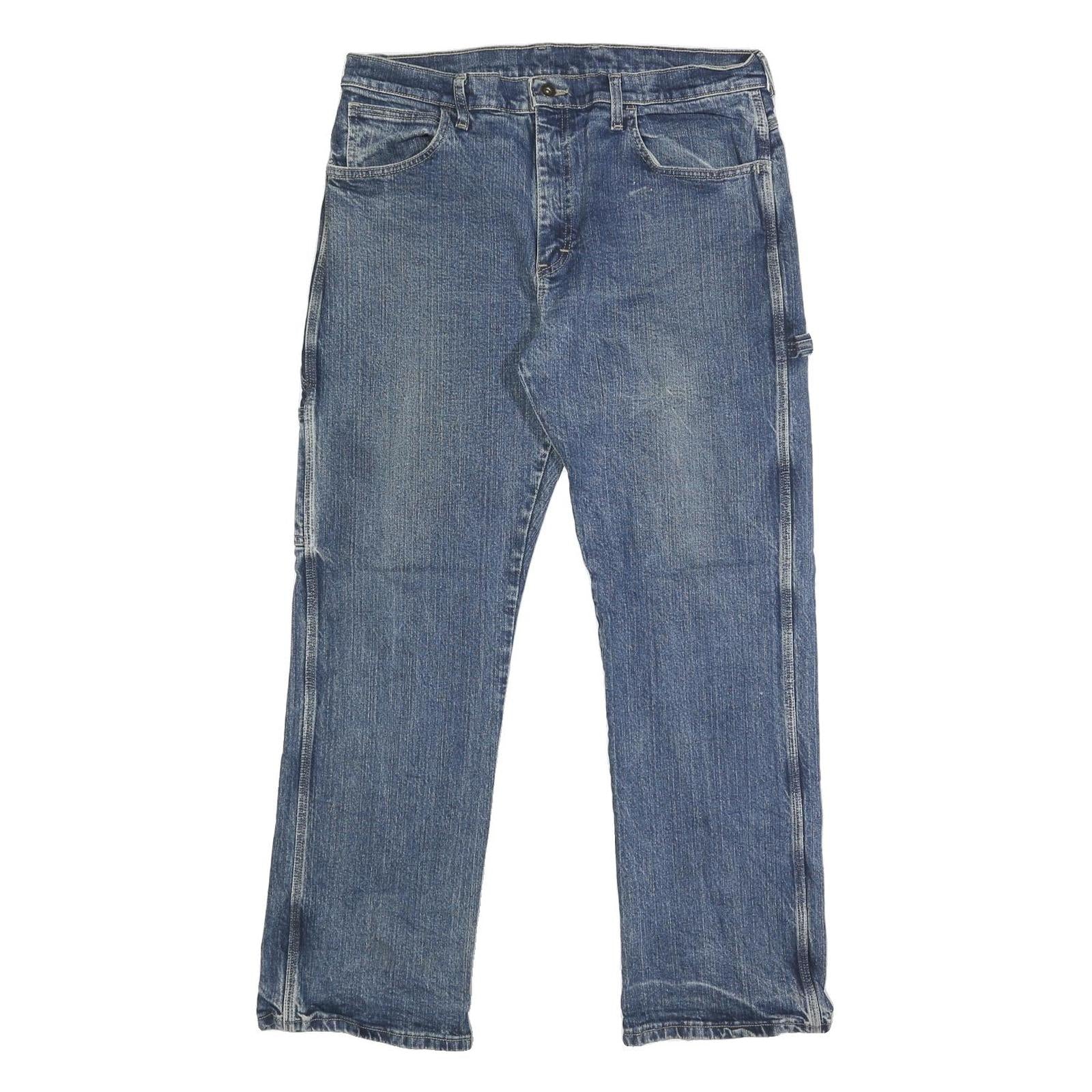 DICKIES Mens Blue Regular Fit Straight Denim Medium Wash W34 L30 Work Jeans Refurbished - N/A refurbished available on Cerqular
