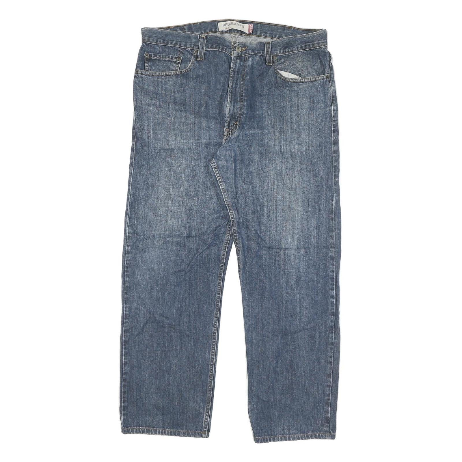 LEVI'S 505 Mens Jeans Blue Regular Straight Denim Medium W36 L29 Classic Zip Refurbished - N/A refurbished available on Cerqular