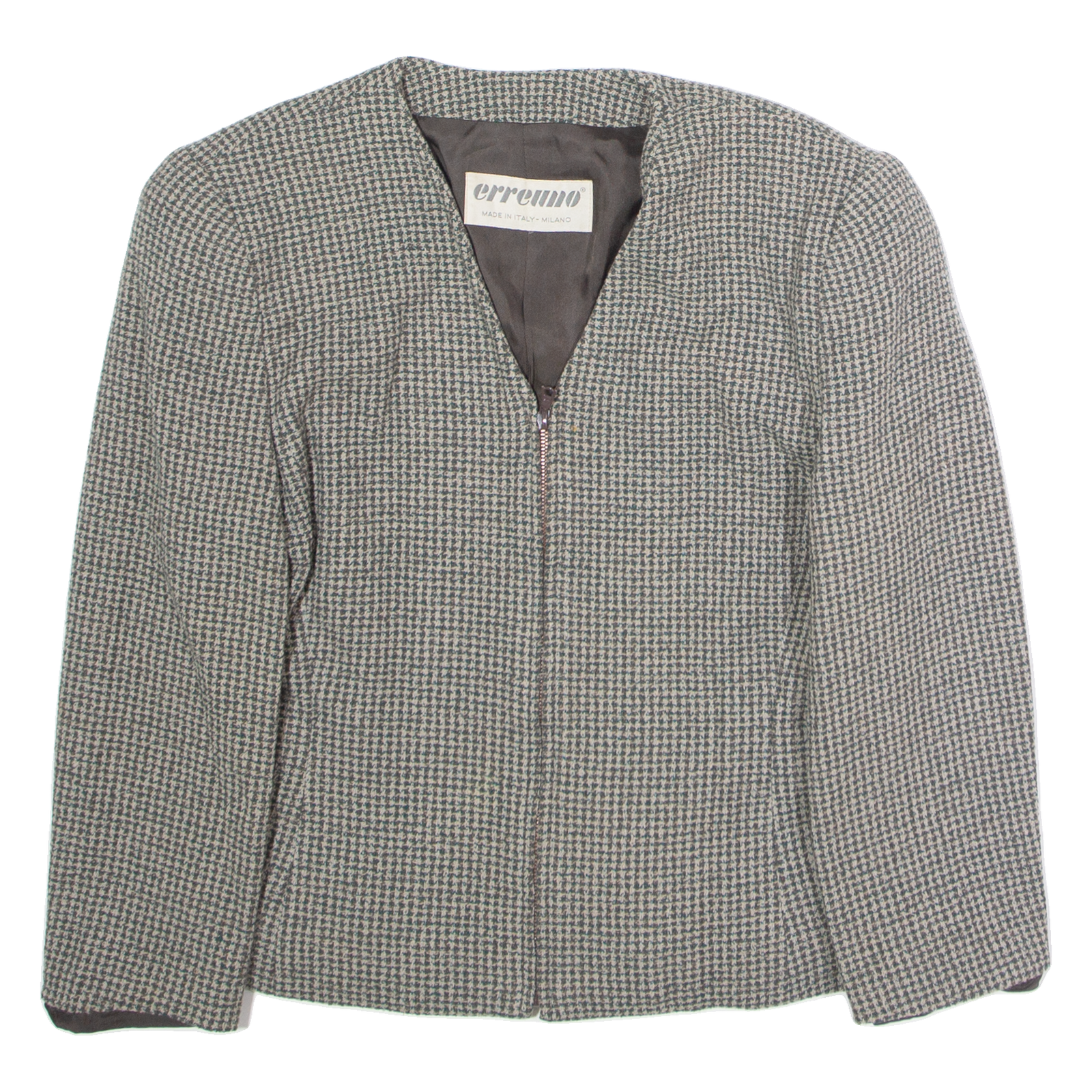 ERREUNO Womens Blazer Jacket Green Houndstooth S Refurbished - N/A refurbished available on Cerqular