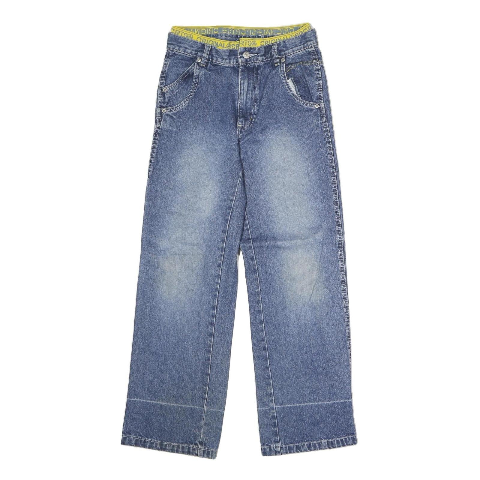 KIKSTAR Womens Blue Regular Fit Straight Denim Medium Wash Jeans W26 L26 Yellow Refurbished - N/A refurbished available on Cerqular
