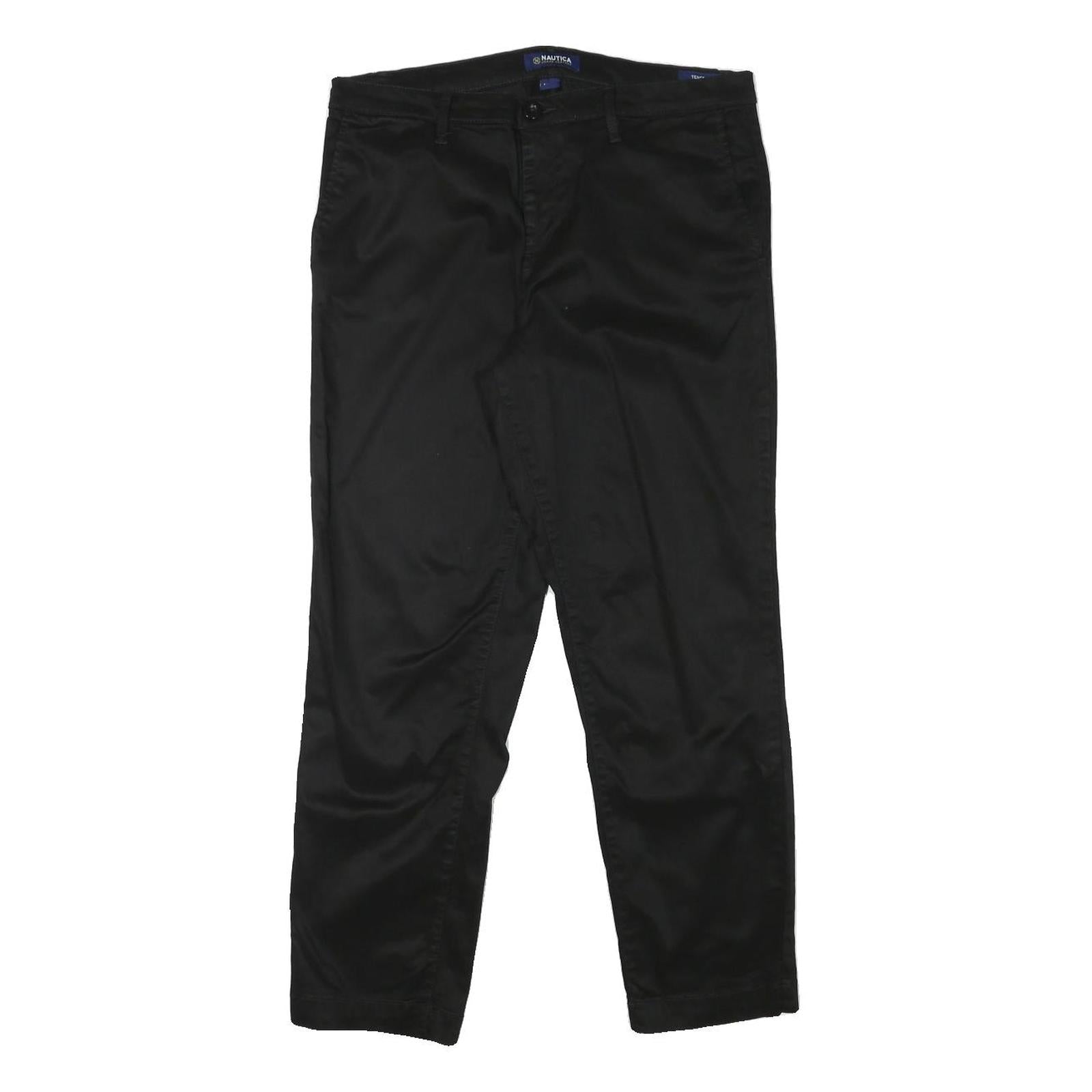 NAUTICA Womens Cotton Blend Black Slim Straight Trousers W31 L26 Stylish Zip Refurbished - N/A refurbished available on Cerqular