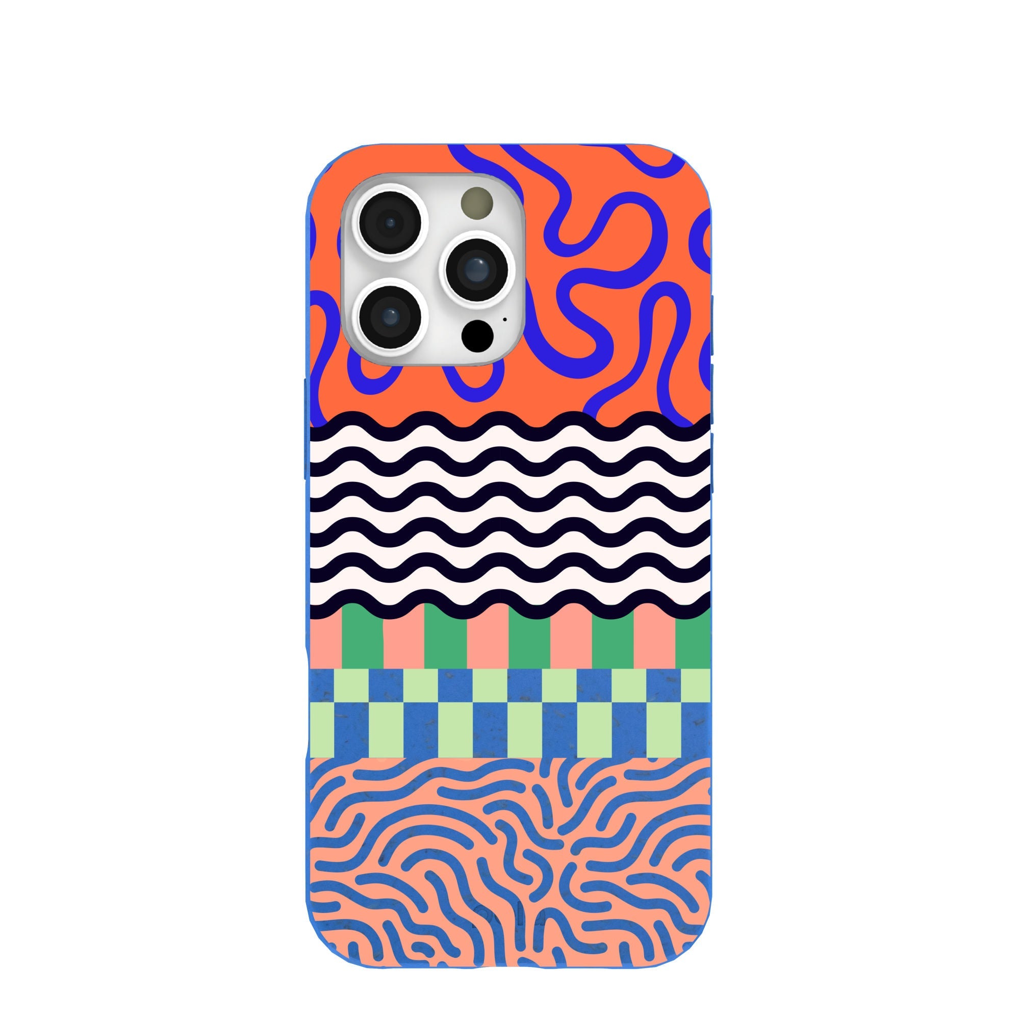 Electric Blue Tangerine Mix iPhone 16 Pro Max Case Refurbished - Pela Case refurbished available on Cerqular