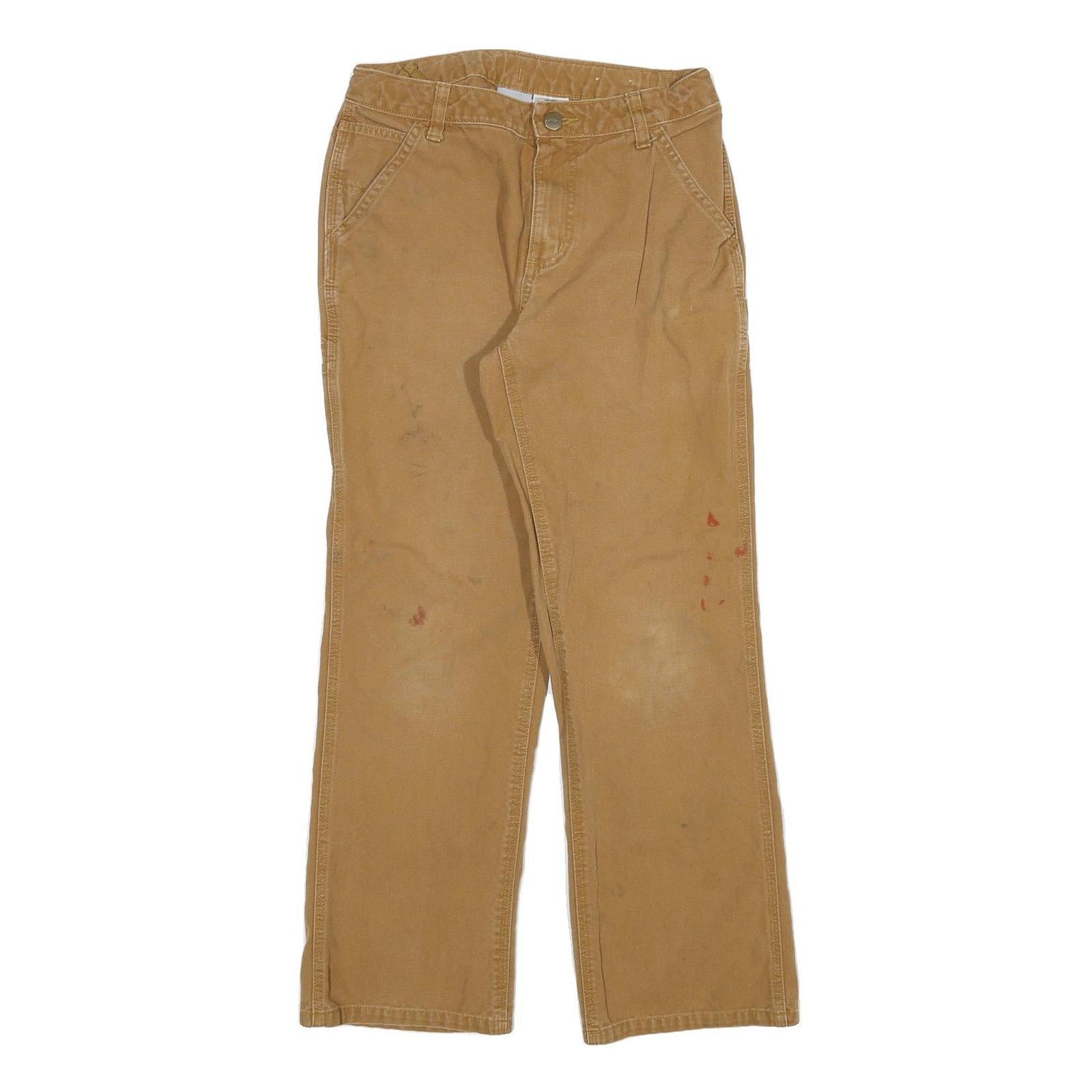 CARHARTT Womens Jeans Beige Regular Straight Denim W26 L28 Workwear Durable Zip Refurbished - N/A refurbished available on Cerqular