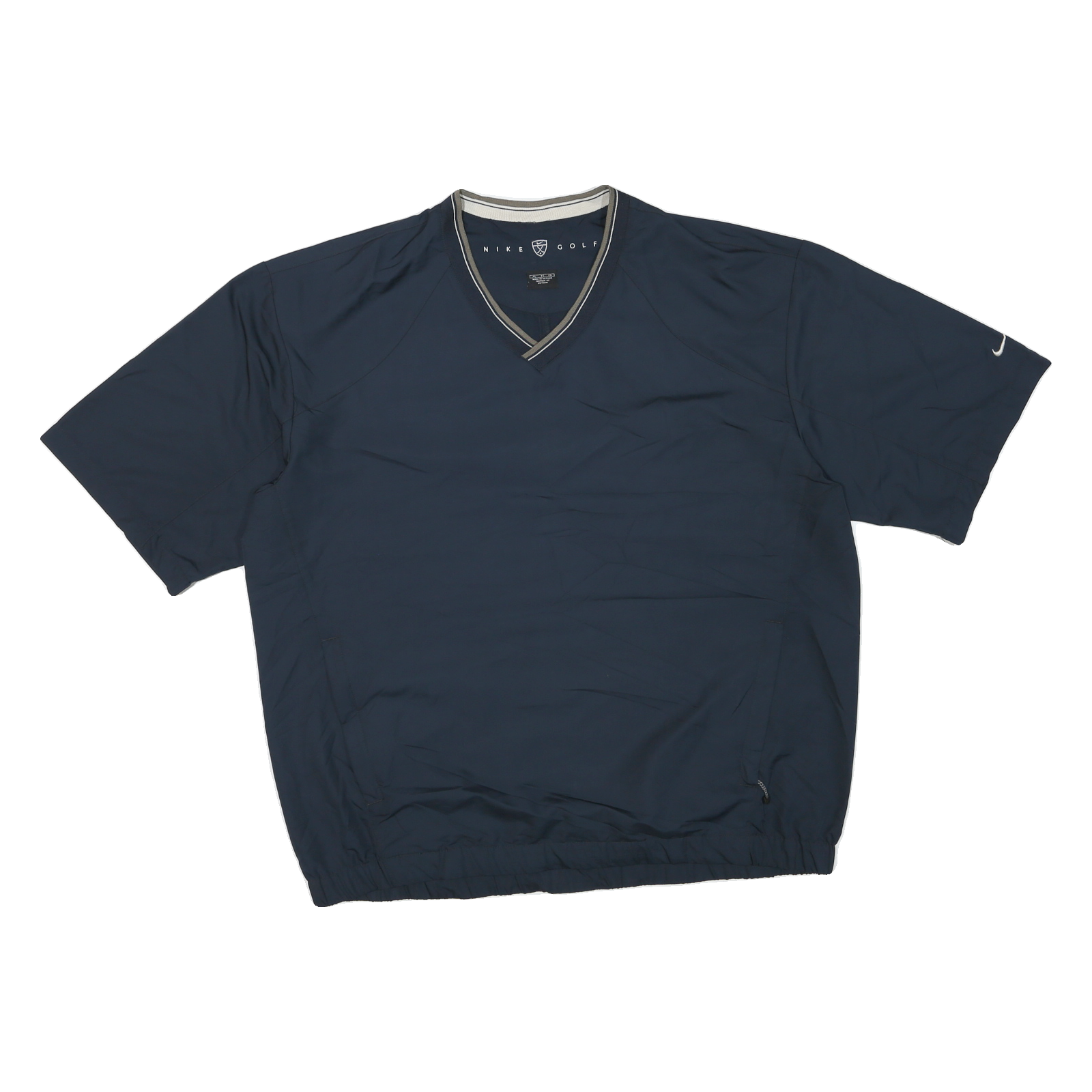 NIKE Mens Blue Golf Pullover XL Polyester Blend Plain V Neck Short Sleeve Refurbished - N/A refurbished available on Cerqular